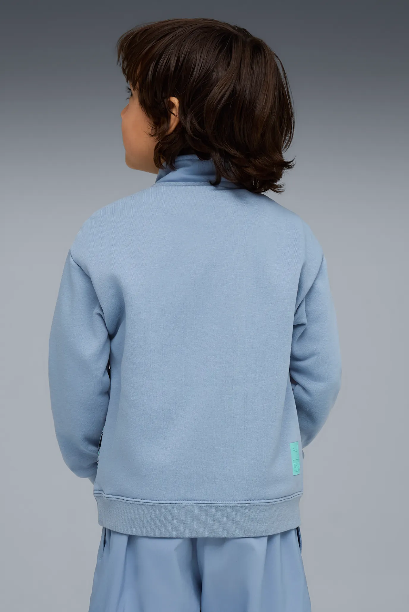 Дитяча блакитна спортивна кофта PUMA x HOT WHEELS™ MONSTER TRUCKS Half-Zip Crew Kids 3