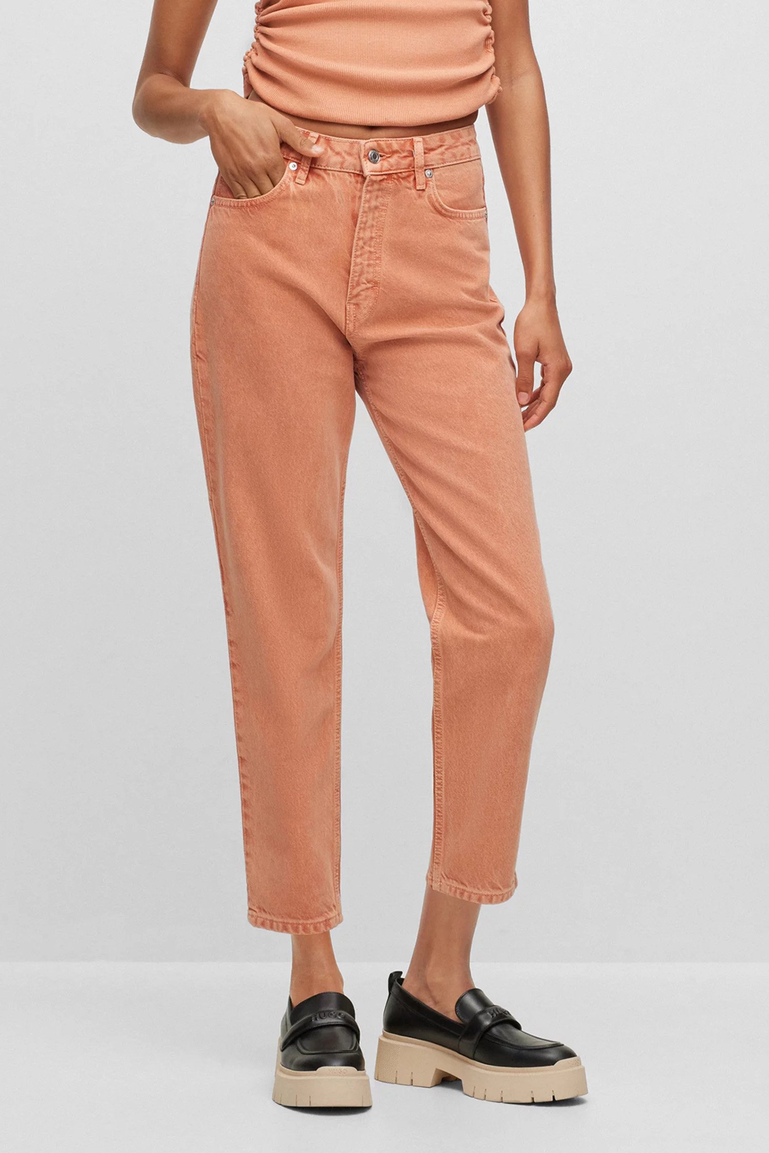 Жіночі помаранчеві джинси 1