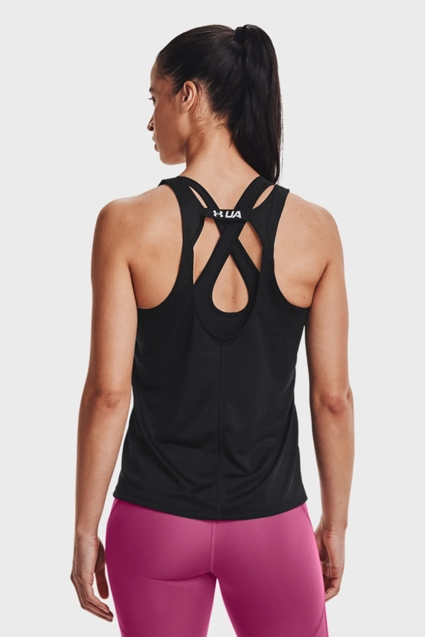 Жіноча чорна майка UA Fly By Tank-BLK 3