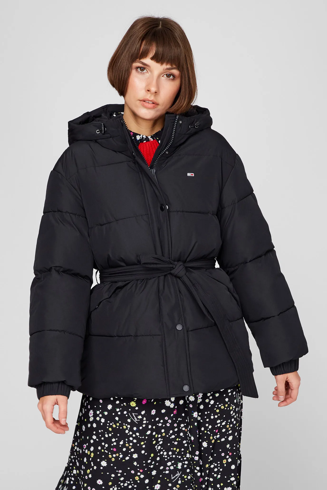 tommy jeans belted puffer jacket