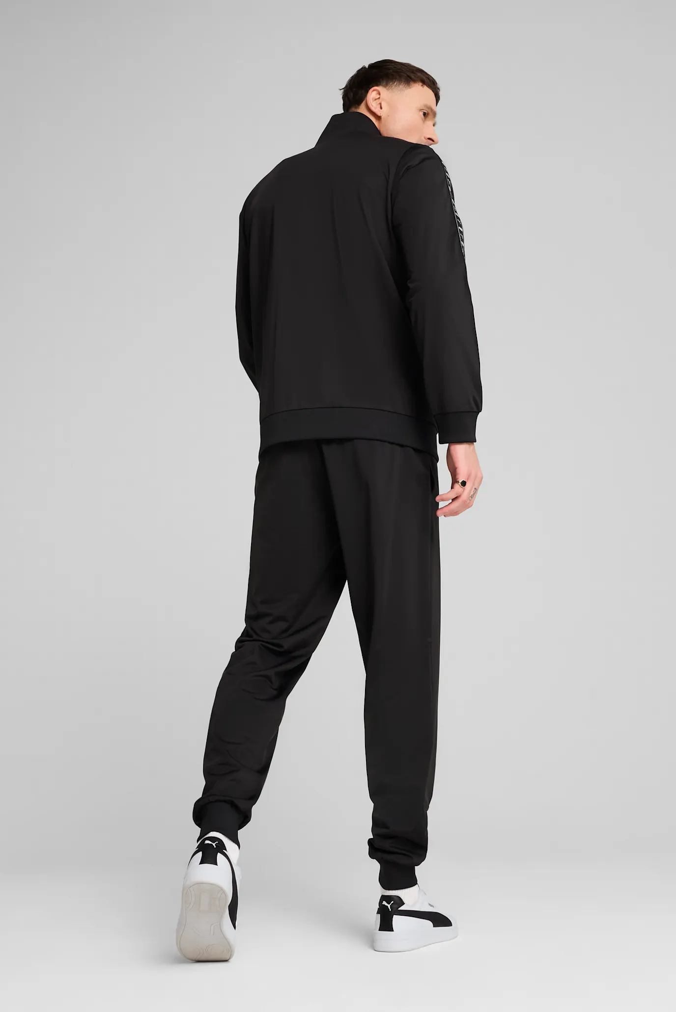 Чоловічий чорний спортивний костюм (кофта, штани) Poly Tape Tracksuit Men 2