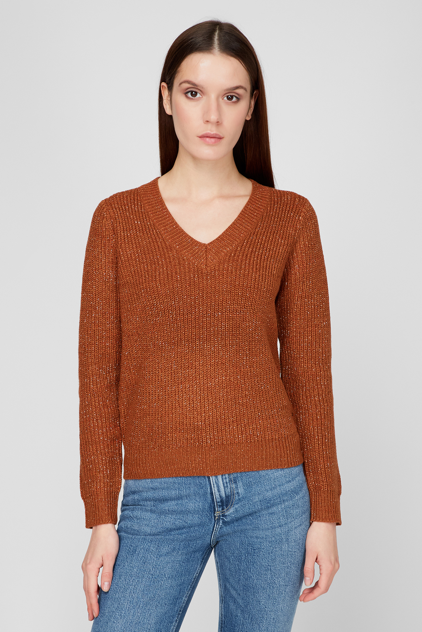 Женский коричневый пуловер 1