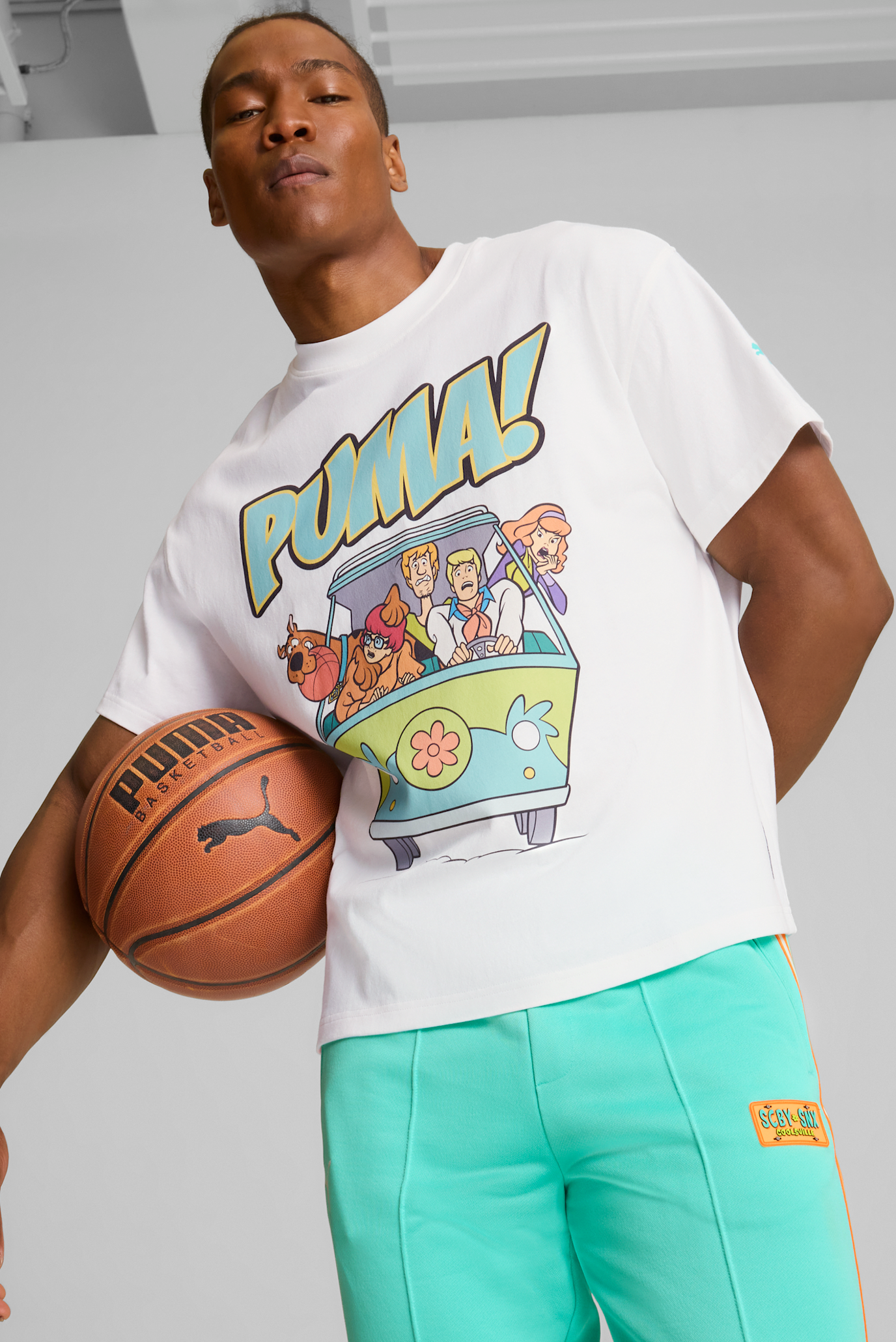 Мужская белая футболка PUMA HOOPS x SCOOBY DOO Tee Men 1