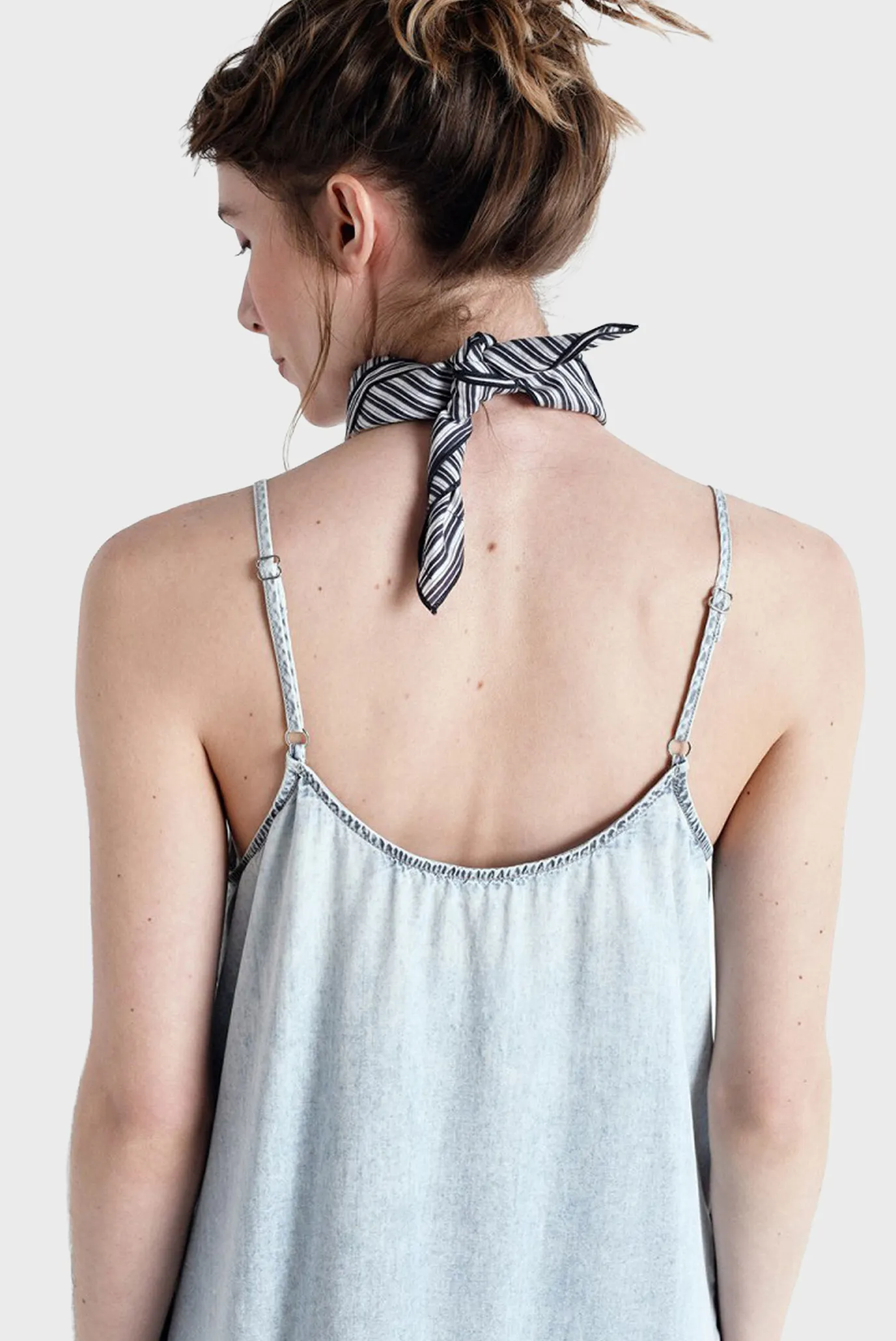 Жіночий блакитний джинсовий сарафан PAYBOU 5