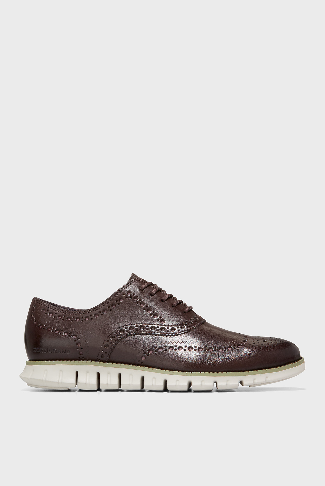 Чоловічі темно-коричневі шкіряні оксфорди ZERØGRAND Wingtip Oxford 1