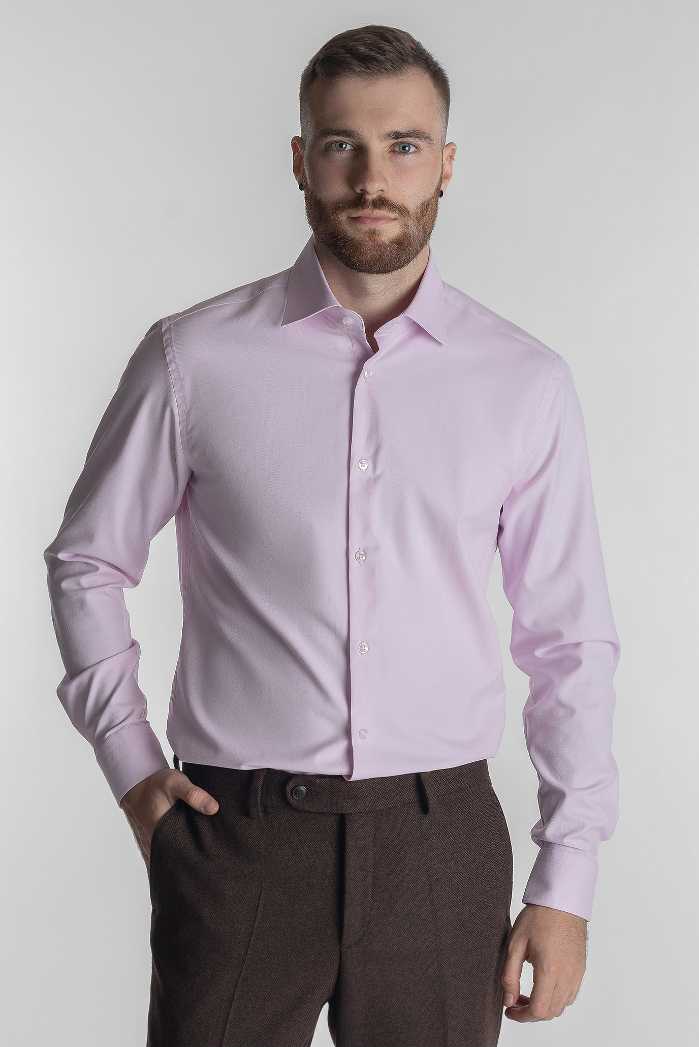 Мужская розовая рубашка 1