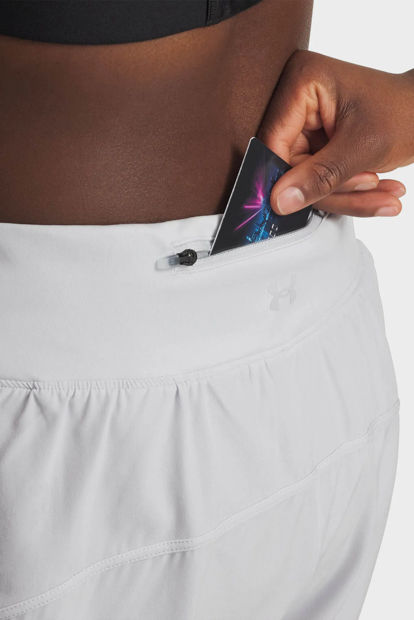 Жіночі світло-сірі шорти UA Launch Pro 3 2in1 Shorts 4