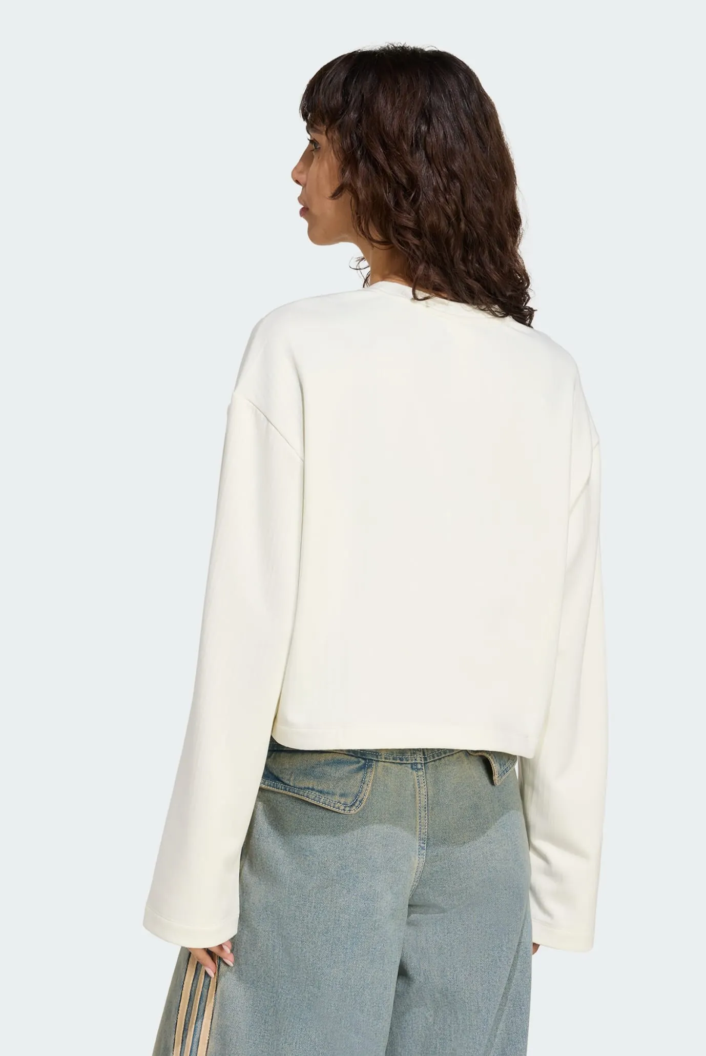 Жіночий білий лонгслів Essentials Winterized Wide Rib 3