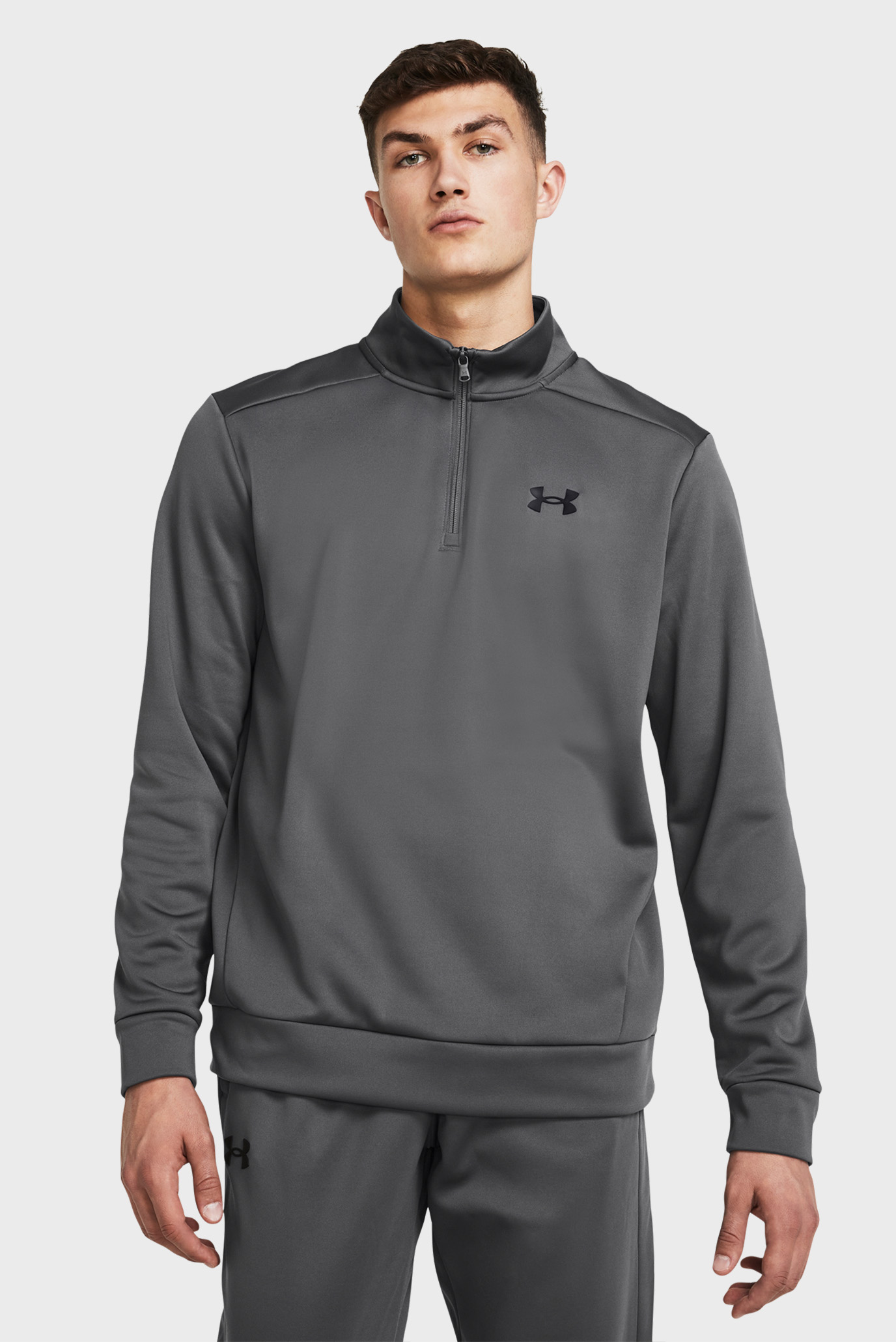 Мужская темно-серая спортивная кофта UA Armour Fleece 1/4 Zip Серый XXL Under Armour 1373358-025 Мужская темно-серая спортивная кофта UA Armour Fleece 1/4 Zip Серый XXL Under Armour 1373358-025