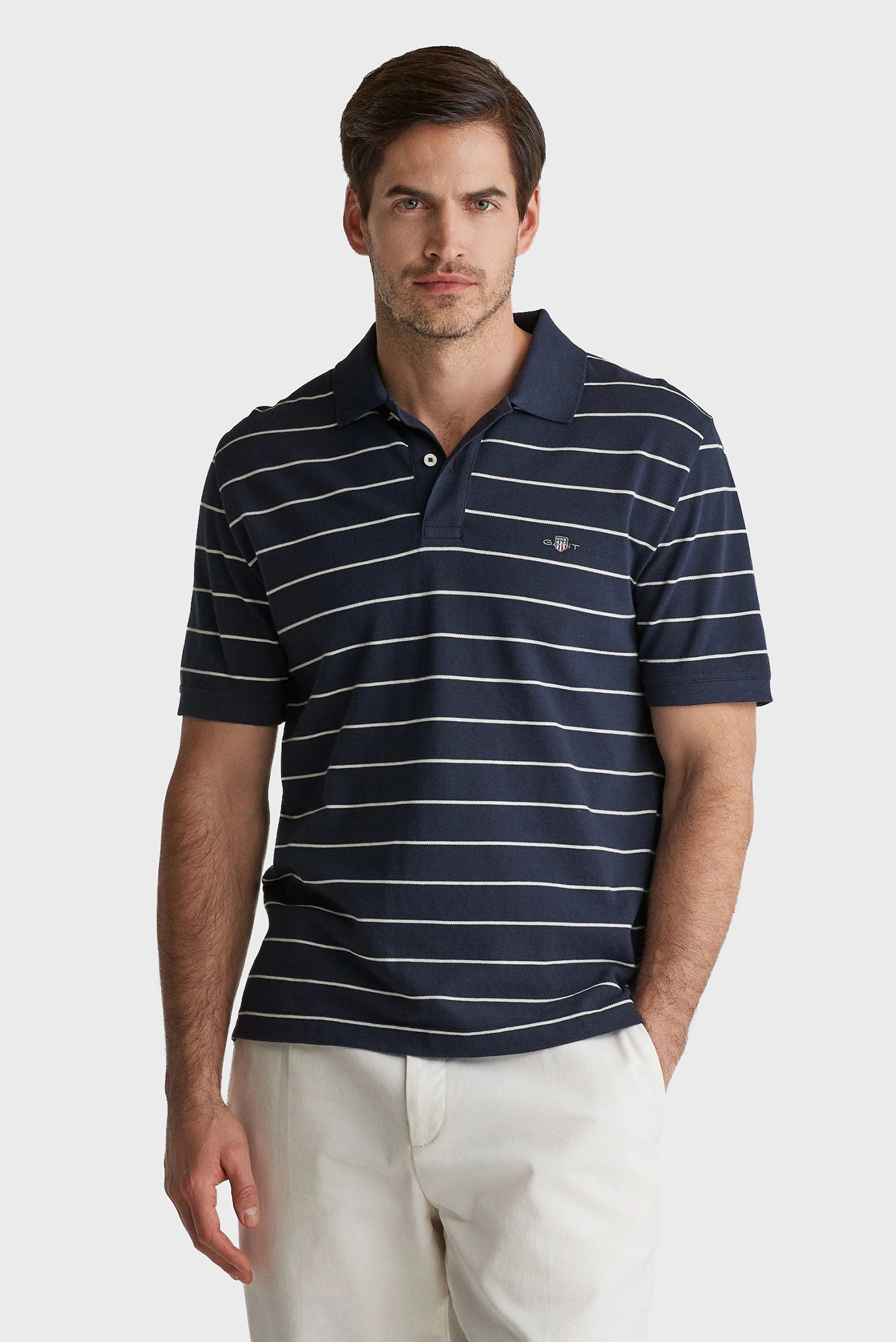 Мужское темно-синее поло в полоску STRIPED Синий XXL Gant 2014026 Мужское темно-синее поло в полоску STRIPED Синий XXL Gant 2014026