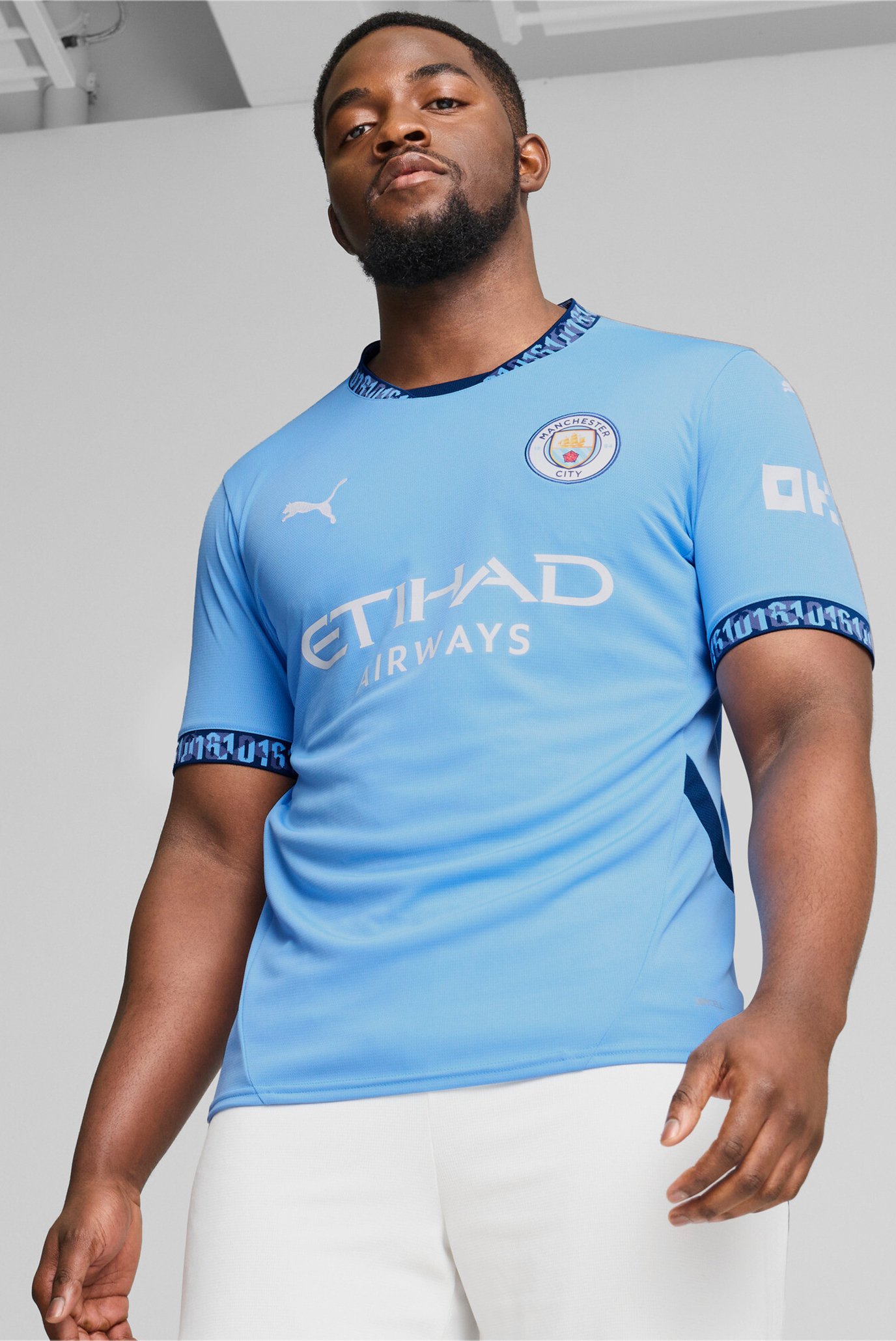 Чоловіча блакитна футболка Manchester City 24/25 Home Jersey Men 1