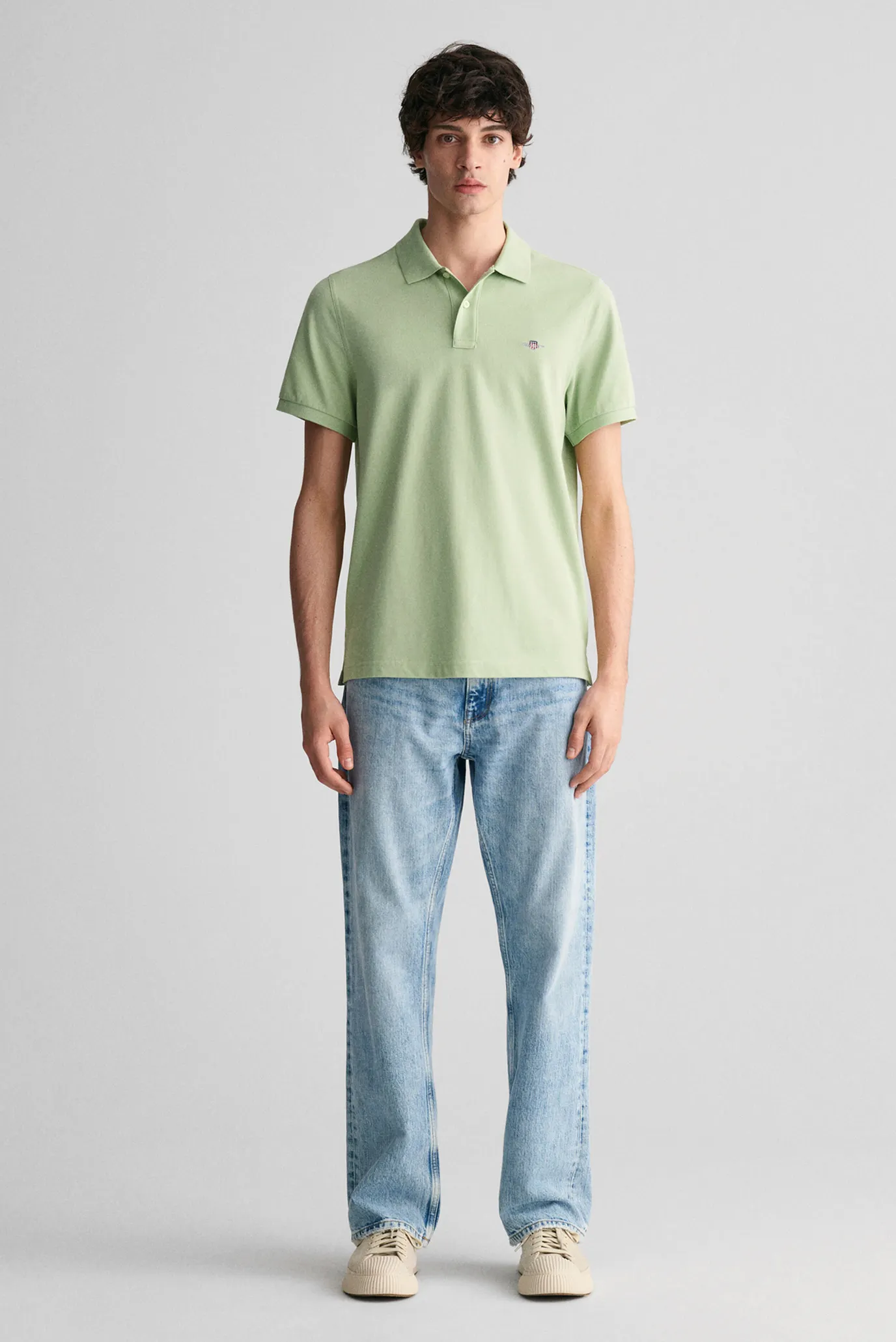 Мужское зеленое поло REG SHIELD SS PIQUE POLO 2