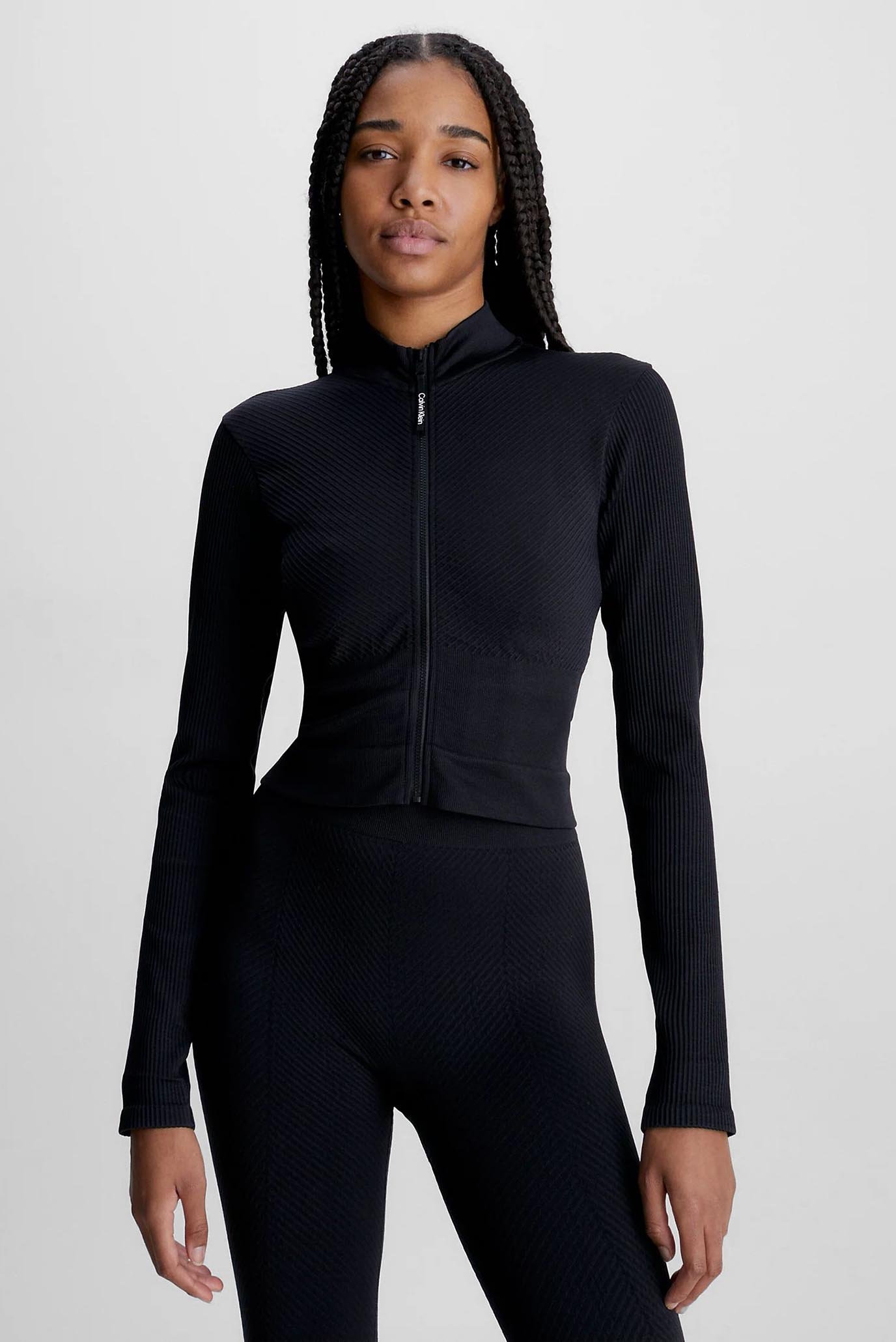 Женская черная спортивная кофта Seamless Full Zip Jacket 1