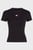 Женская черная футболка TJW SLIM BADGE RIB TEE