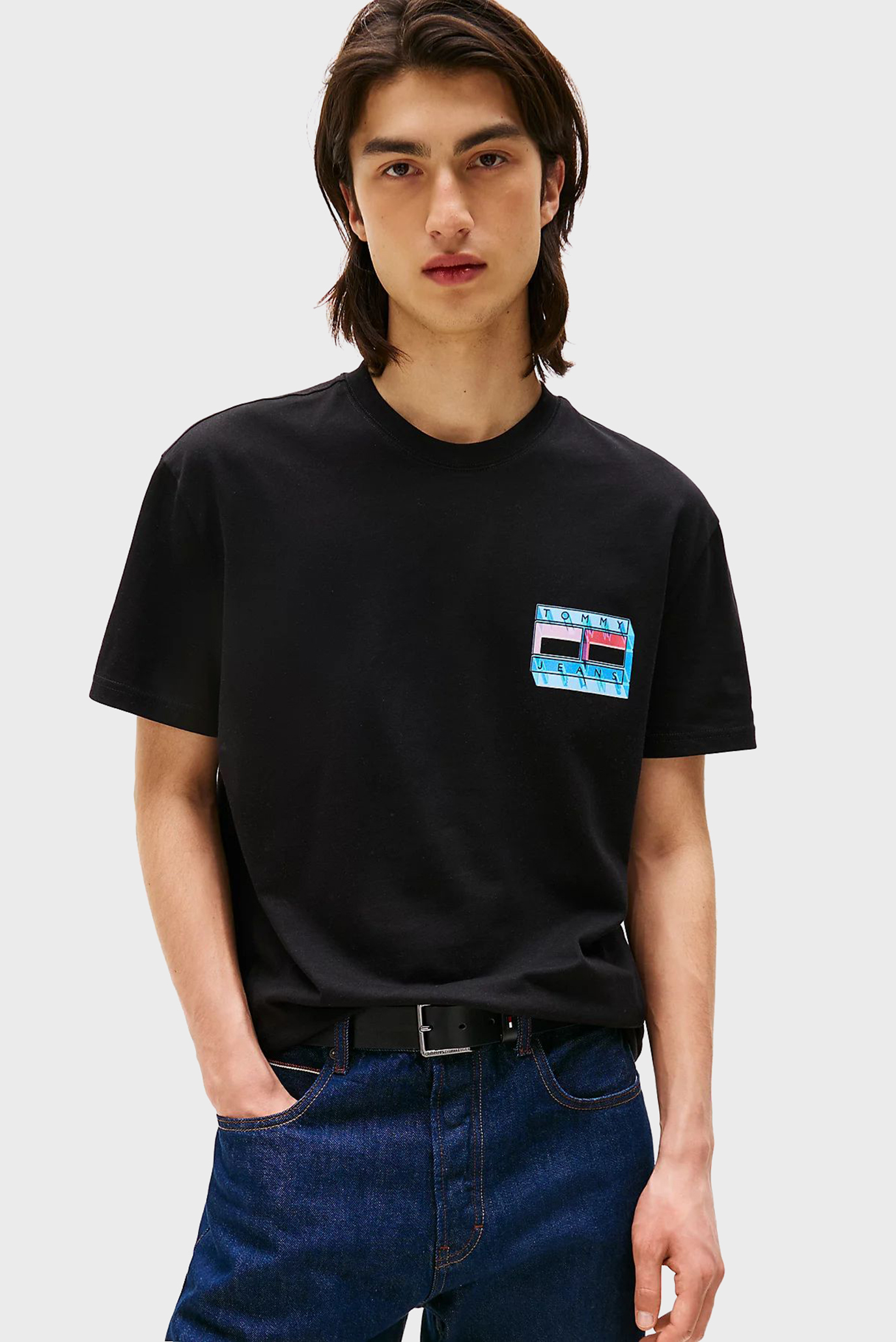 Мужская черная футболка FLAG PLAY Черный XXL Tommy Jeans DM0DM21980 Мужская черная футболка FLAG PLAY Черный XXL Tommy Jeans DM0DM21980