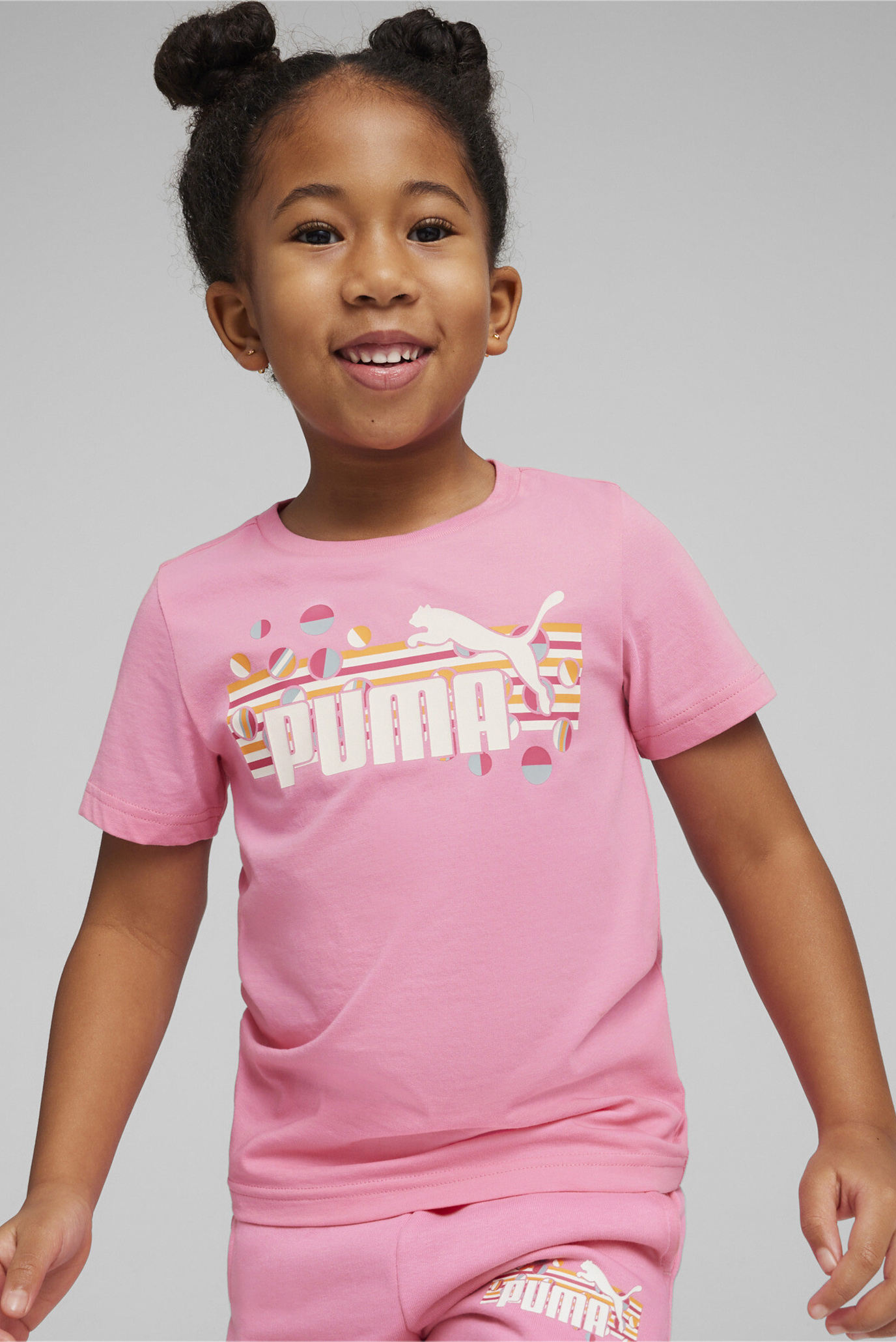Детская розовая футболка ESS+ SUMMER CAMP Kids' Tee 1