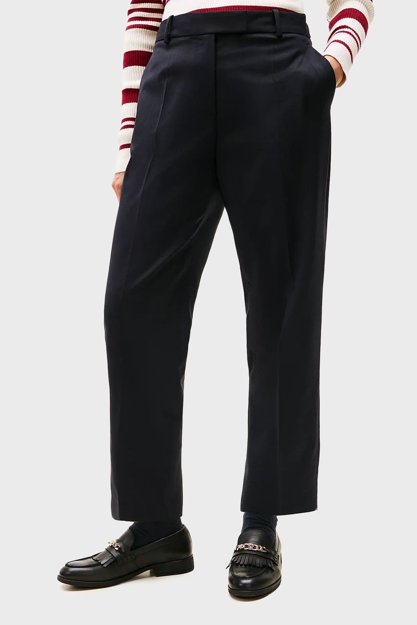 Женские темно-синие брюки TIMELESS WOOL SLIM Синий S Tommy Hilfiger WW0WW48353 Женские темно-синие брюки TIMELESS WOOL SLIM Синий S Tommy Hilfiger WW0WW48353