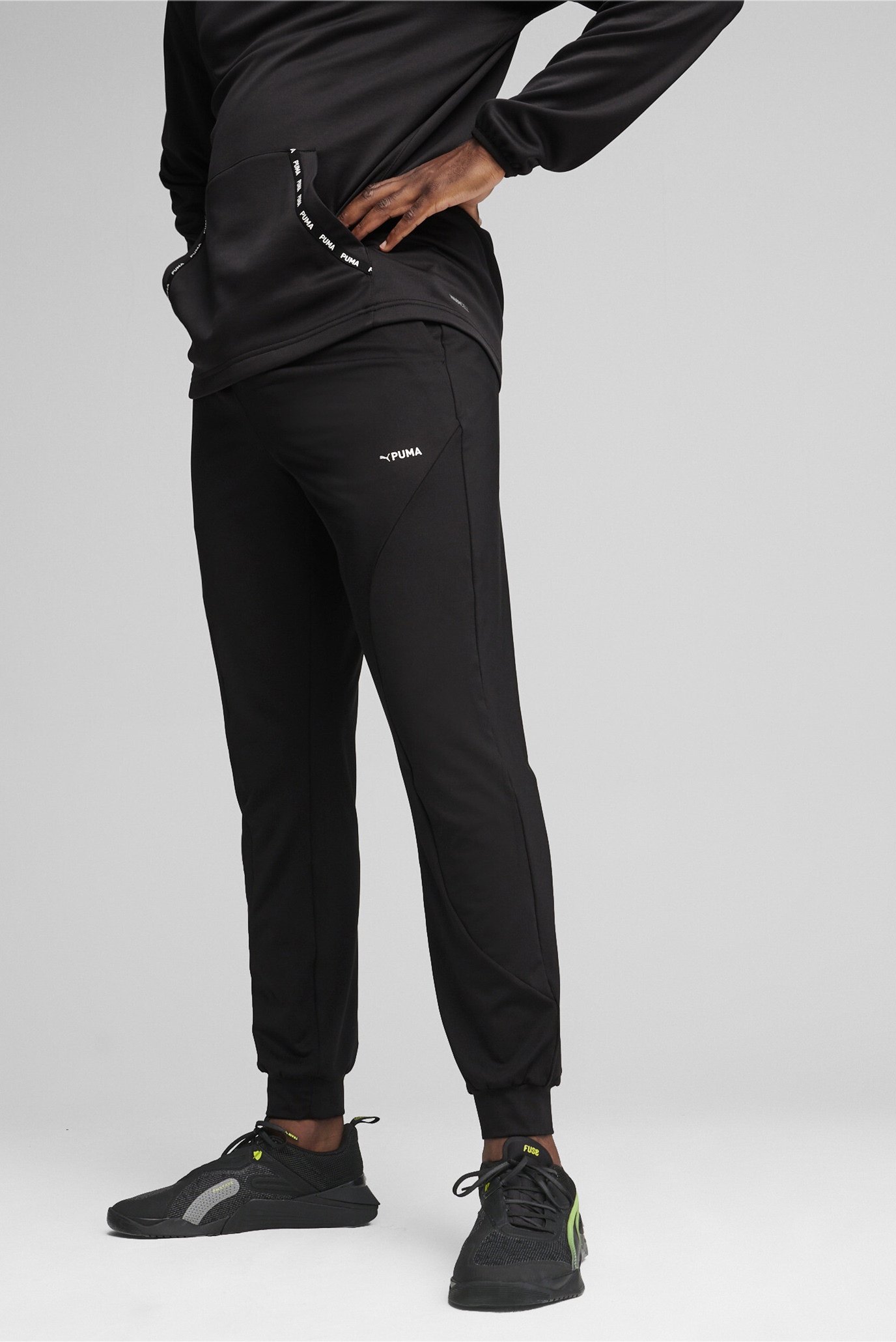 Чоловічі чорні спортивні штани PUMA FIT Polyspan Men's Jogger чорного кольору 1