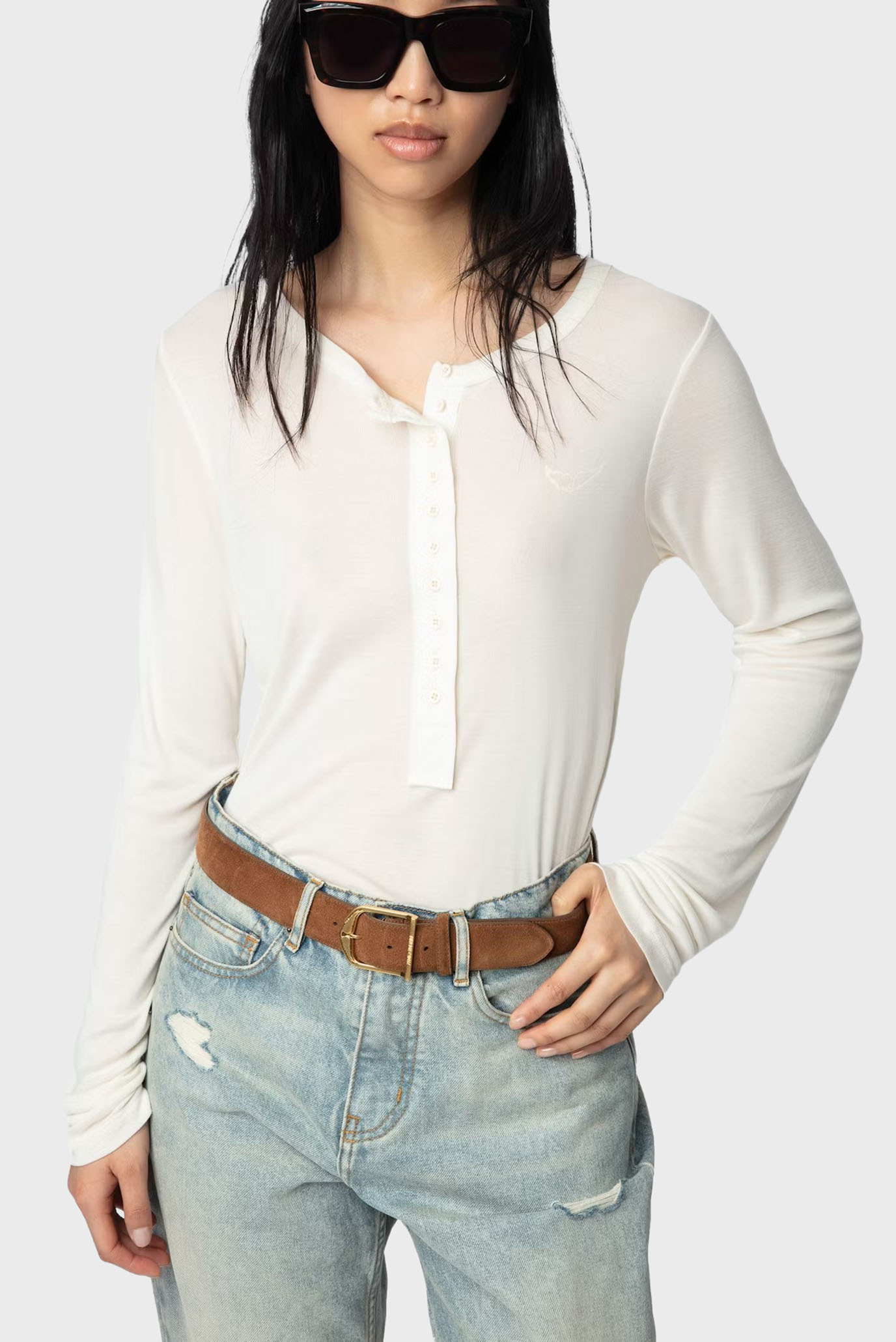 Женский белый лонгслив Blair Белый S ZADIG&VOLTAIRE JWTS02690_ECRU Женский белый лонгслив Blair Белый S ZADIG&VOLTAIRE JWTS02690_ECRU
