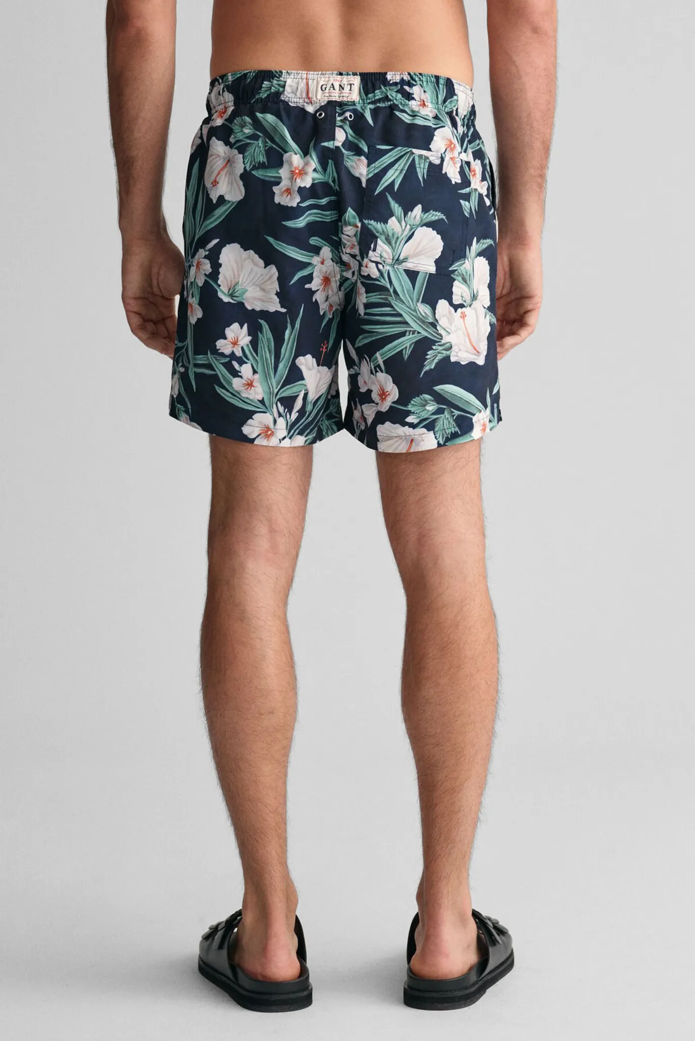 Мужские темно-синие плавательные шорты с узором OLEANDER PRINT SWIM SHORTS 2