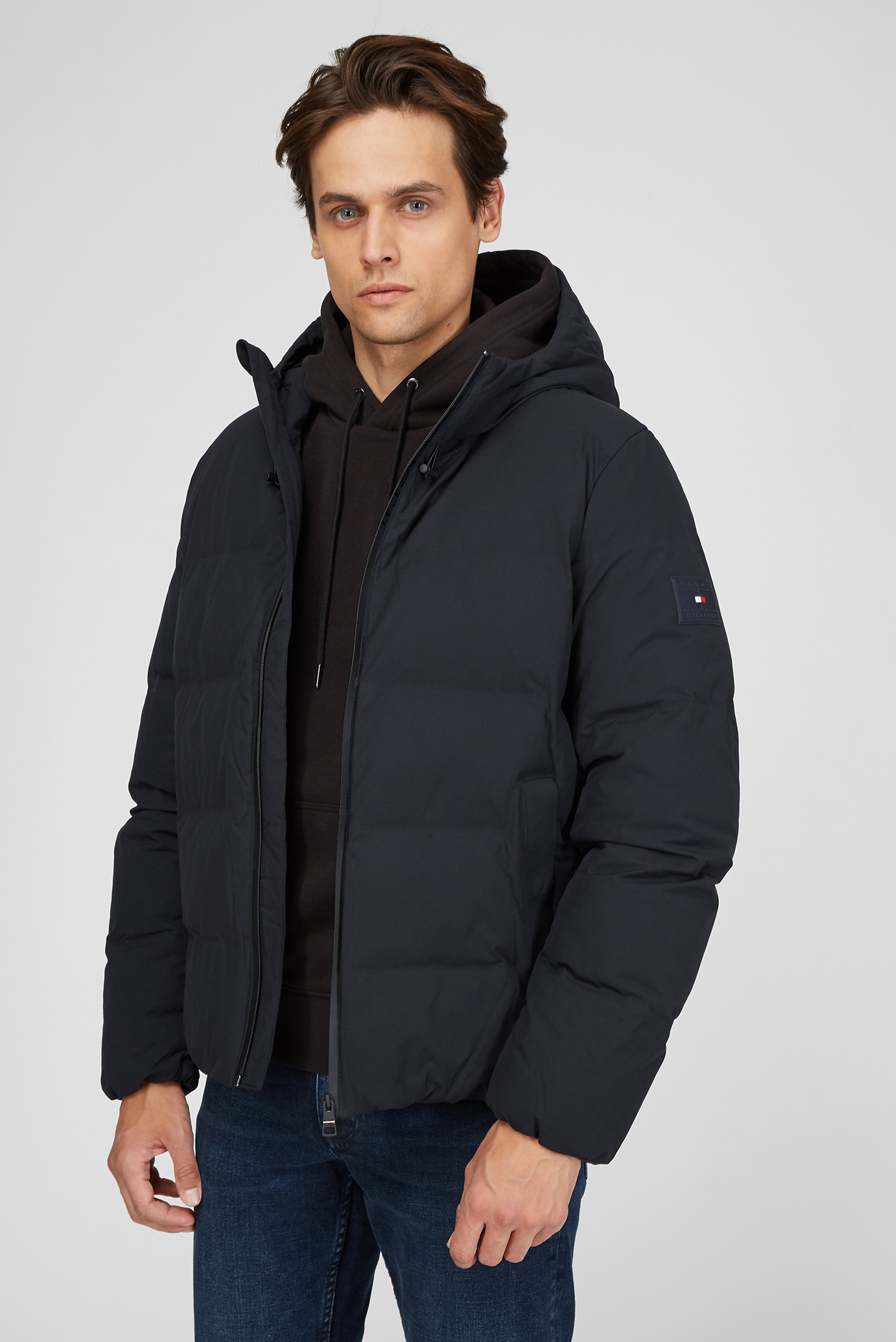 stretch hooded jacket tommy hilfiger