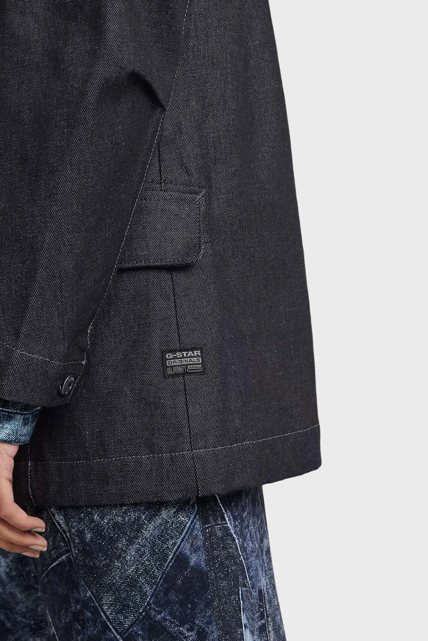 Женский темно-синий джинсовый жакет Oversized 5