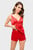 Жіноча червона піжама (топ, шорти)