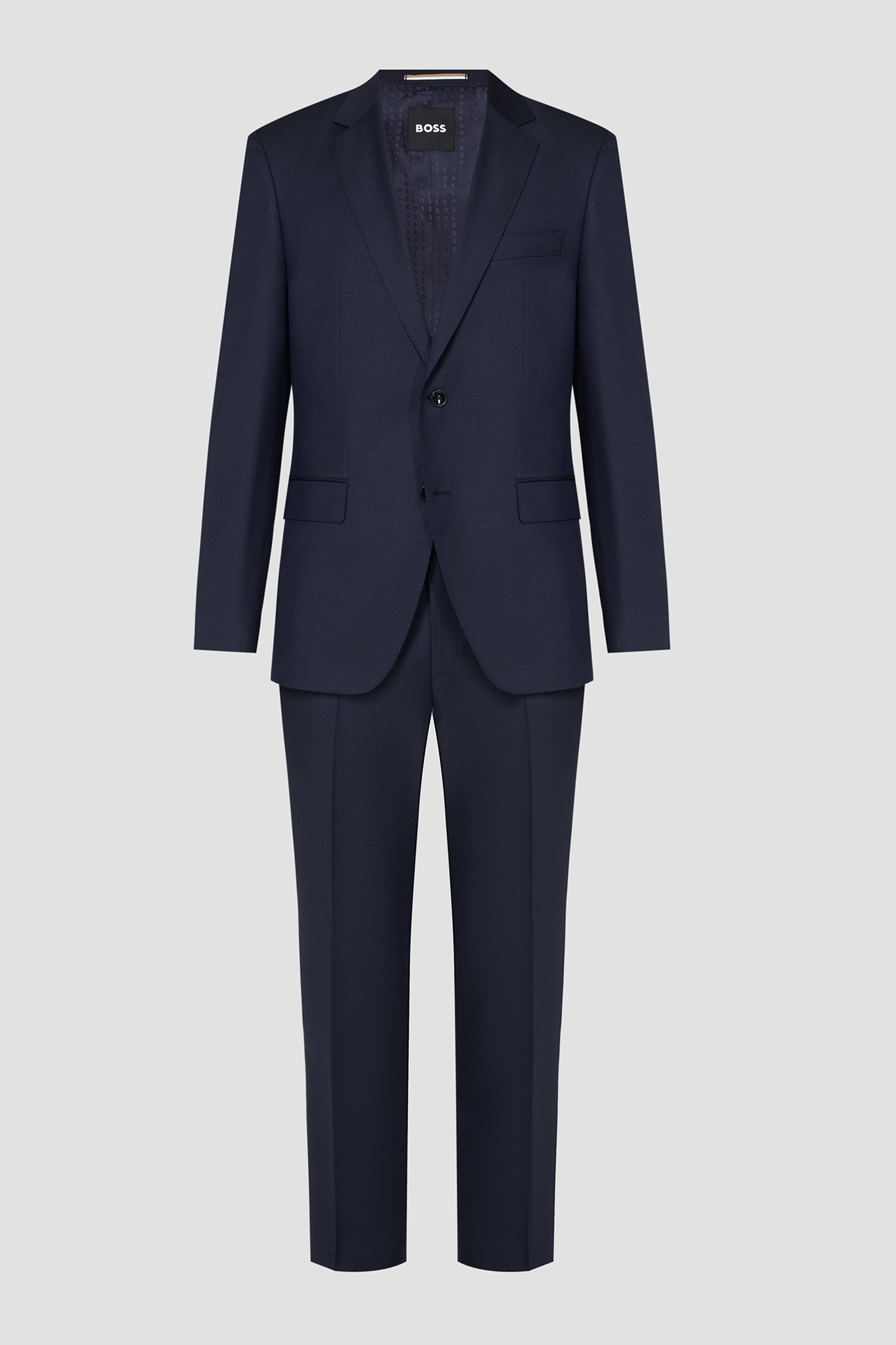 Чоловічий темно-синій вовняний костюм (піджак, брюки) 1