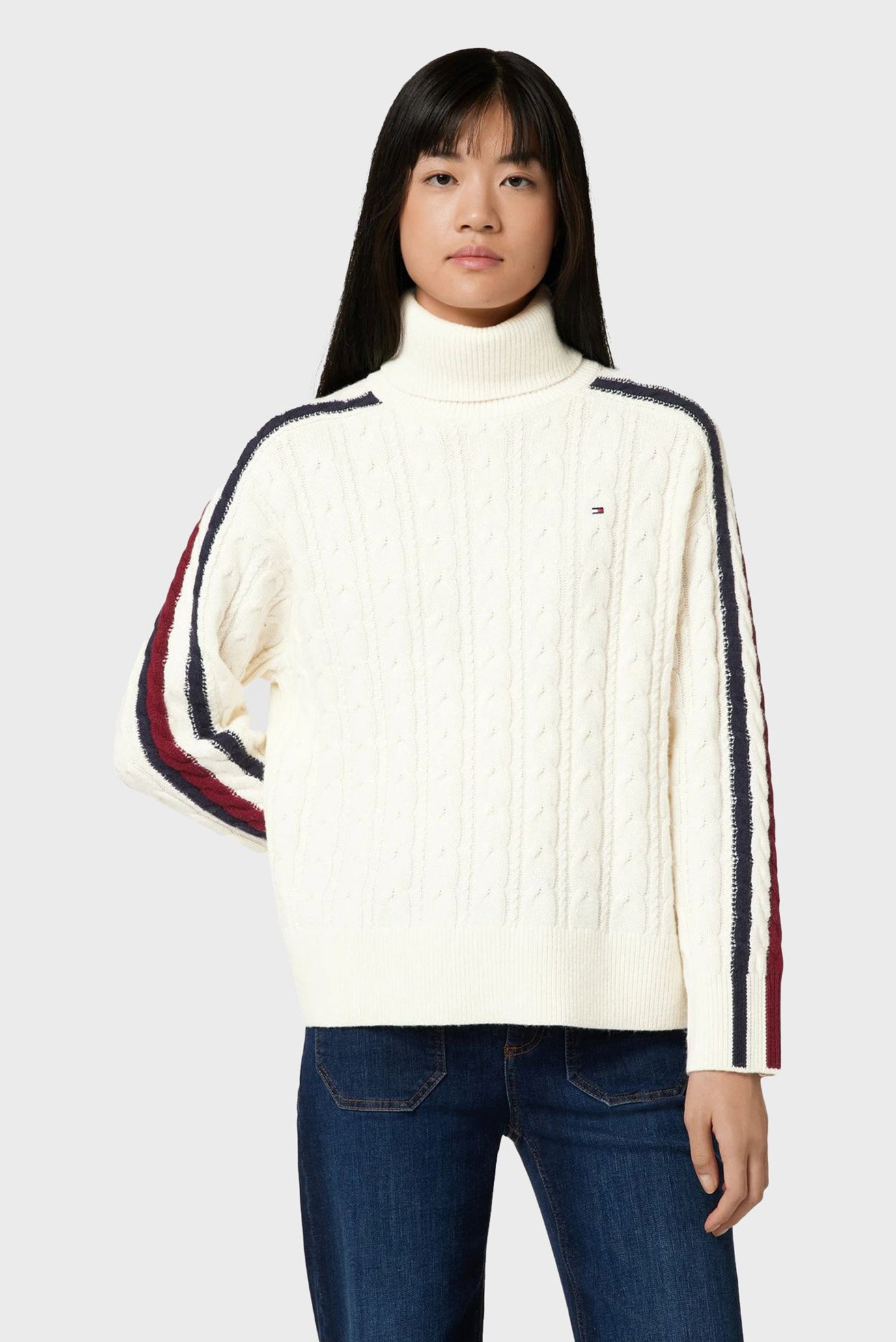 Женский белый гольф GLOBAL STP Белый XXS Tommy Hilfiger WW0WW40831 Женский белый гольф GLOBAL STP Белый XXS Tommy Hilfiger WW0WW40831
