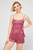 Женская лиловая шелковая пижама (топ, шорты)