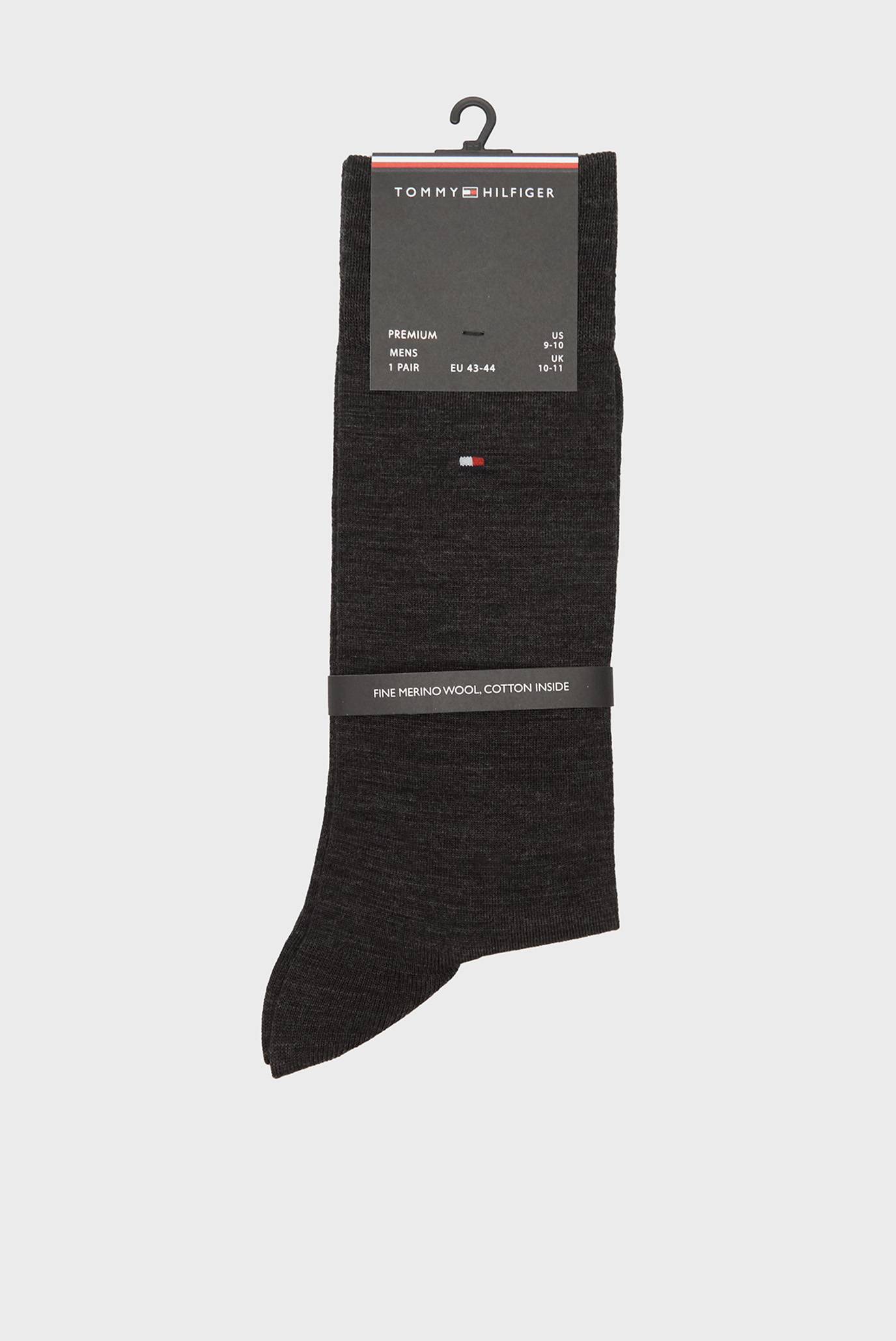 Чоловічі темно-сірі вовняні шкарпетки TH MEN SOCK  PREMIUM WOOL 1