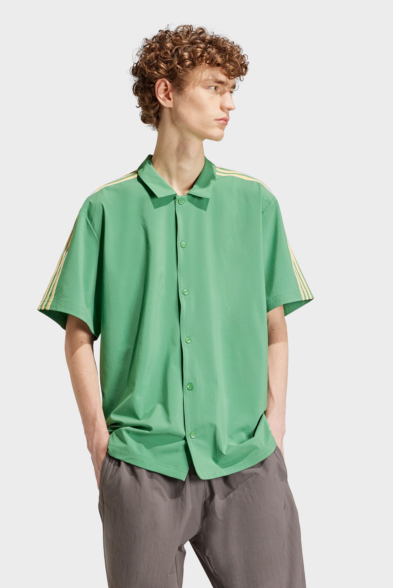 Мужская зеленая рубашка Short Sleeve 1