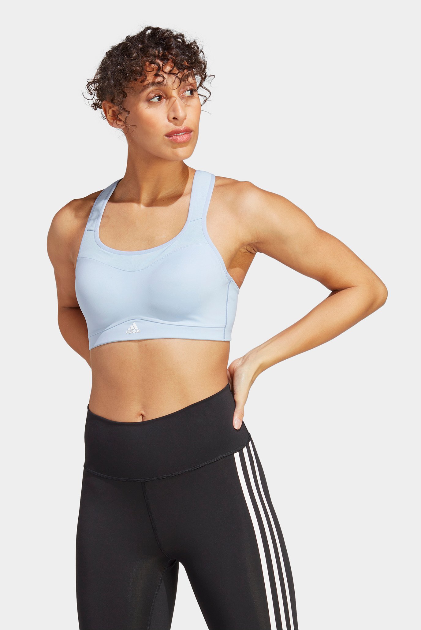 Женский голубой топ adidas TLRD Impact Training High-Support 1