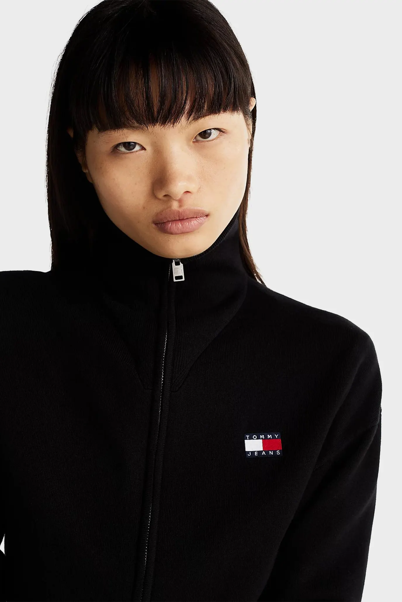 Женский черный кардиган TJW CRP BADGE ZIP THRU 4