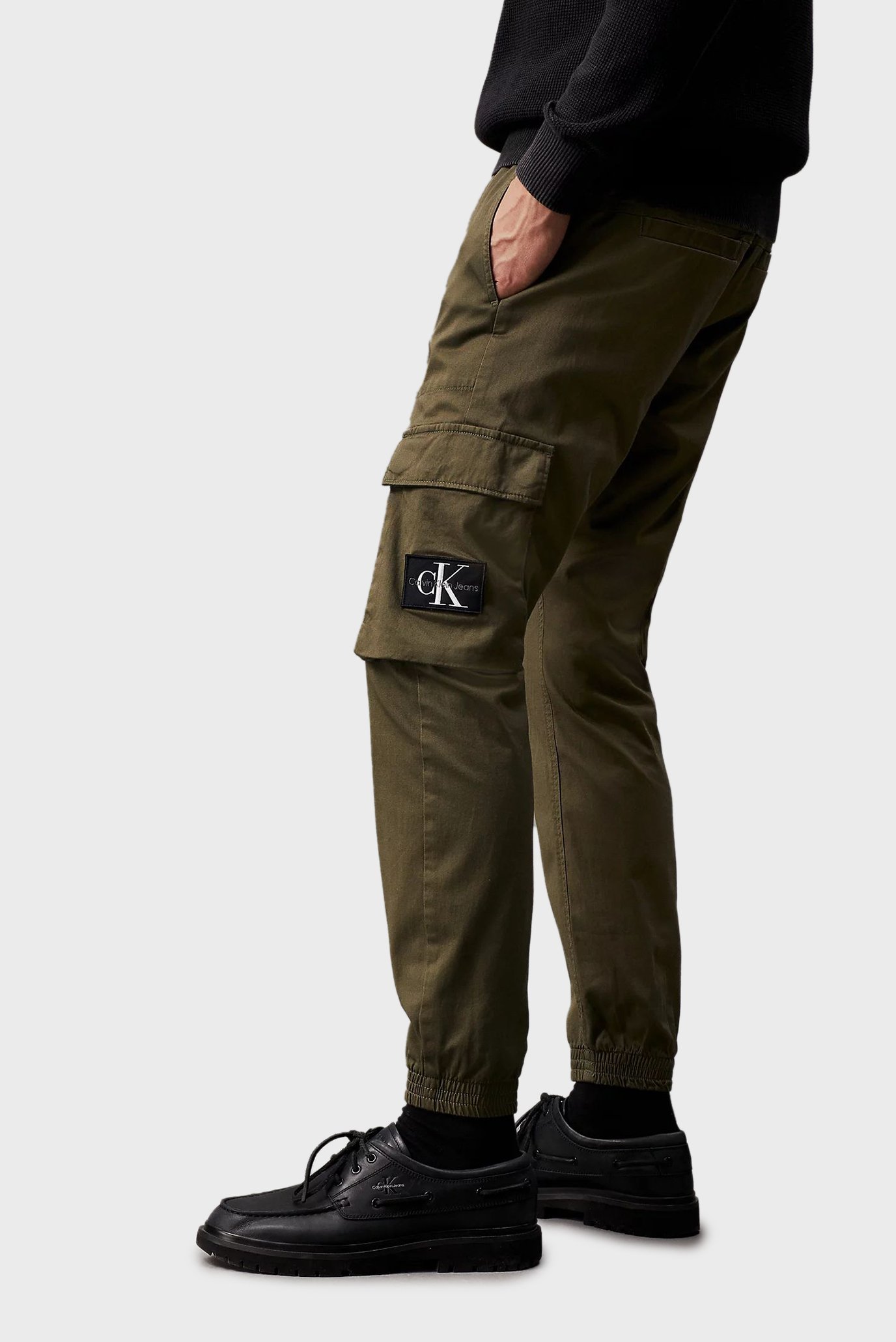 Чоловічі оливкові карго SKINNY WASHED CARGO 1