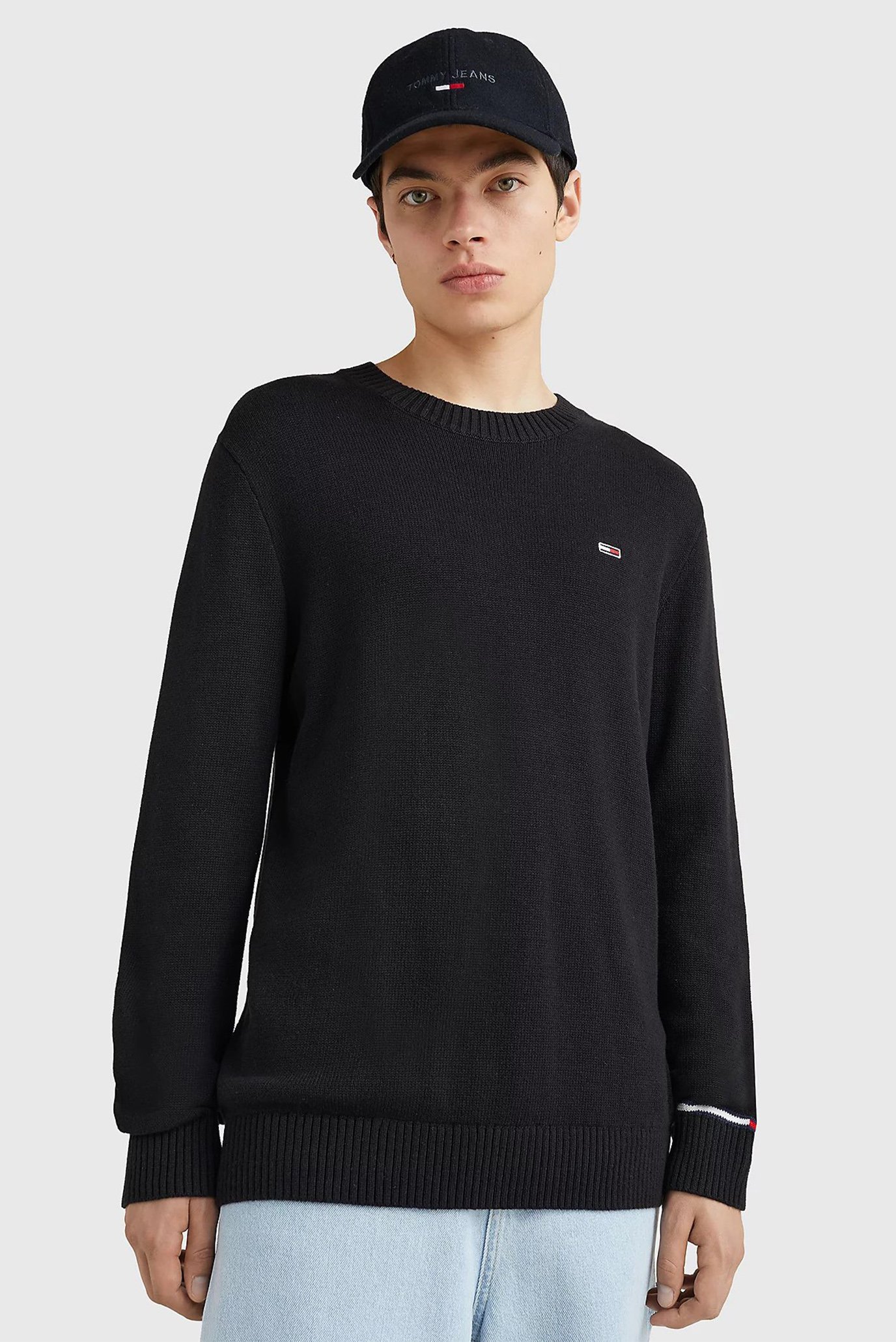 Чоловічий чорний джемпер TJM REG LINEAR BACK LOGO KNIT 1