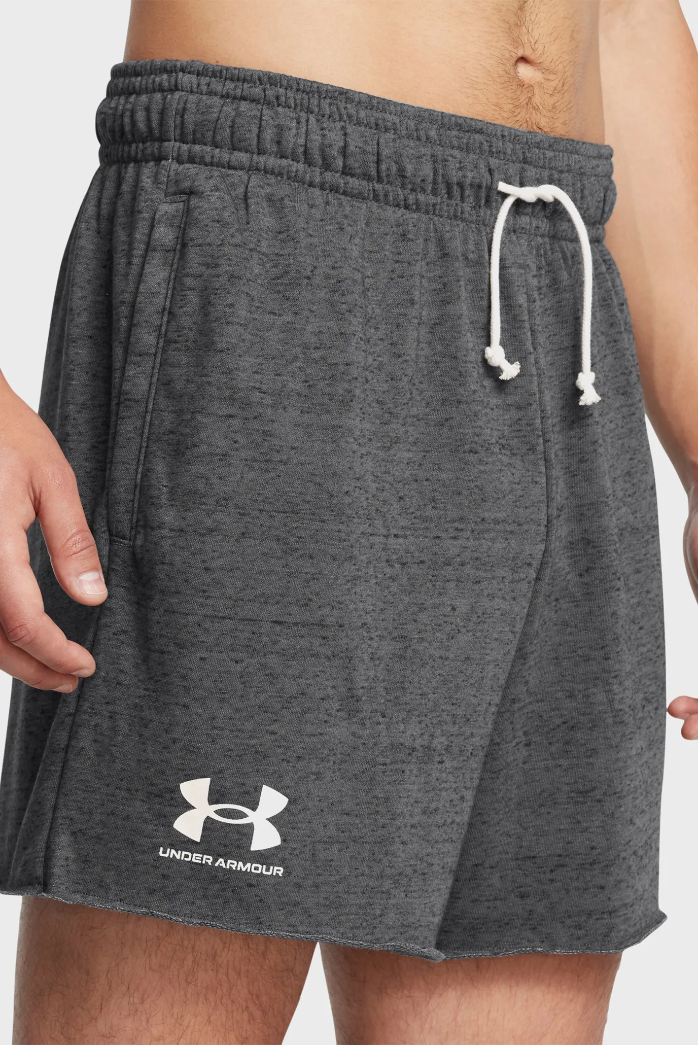 Мужские темно-серые шорты UA Rival Terry 6in Short 4