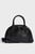 Жіноча чорна сумка Polyurethane Trefoil Satchel
