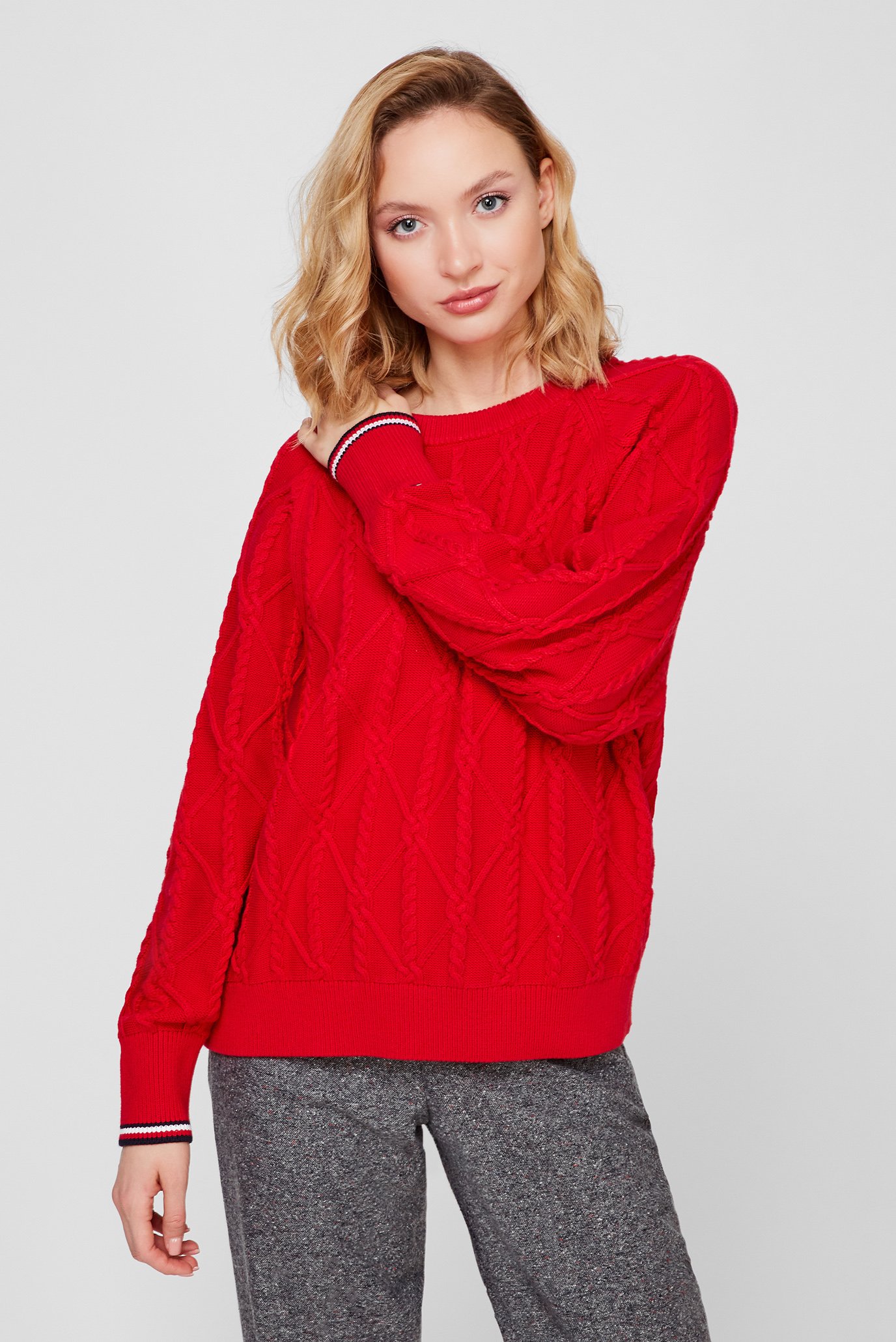 Женский красный свитер TH 1