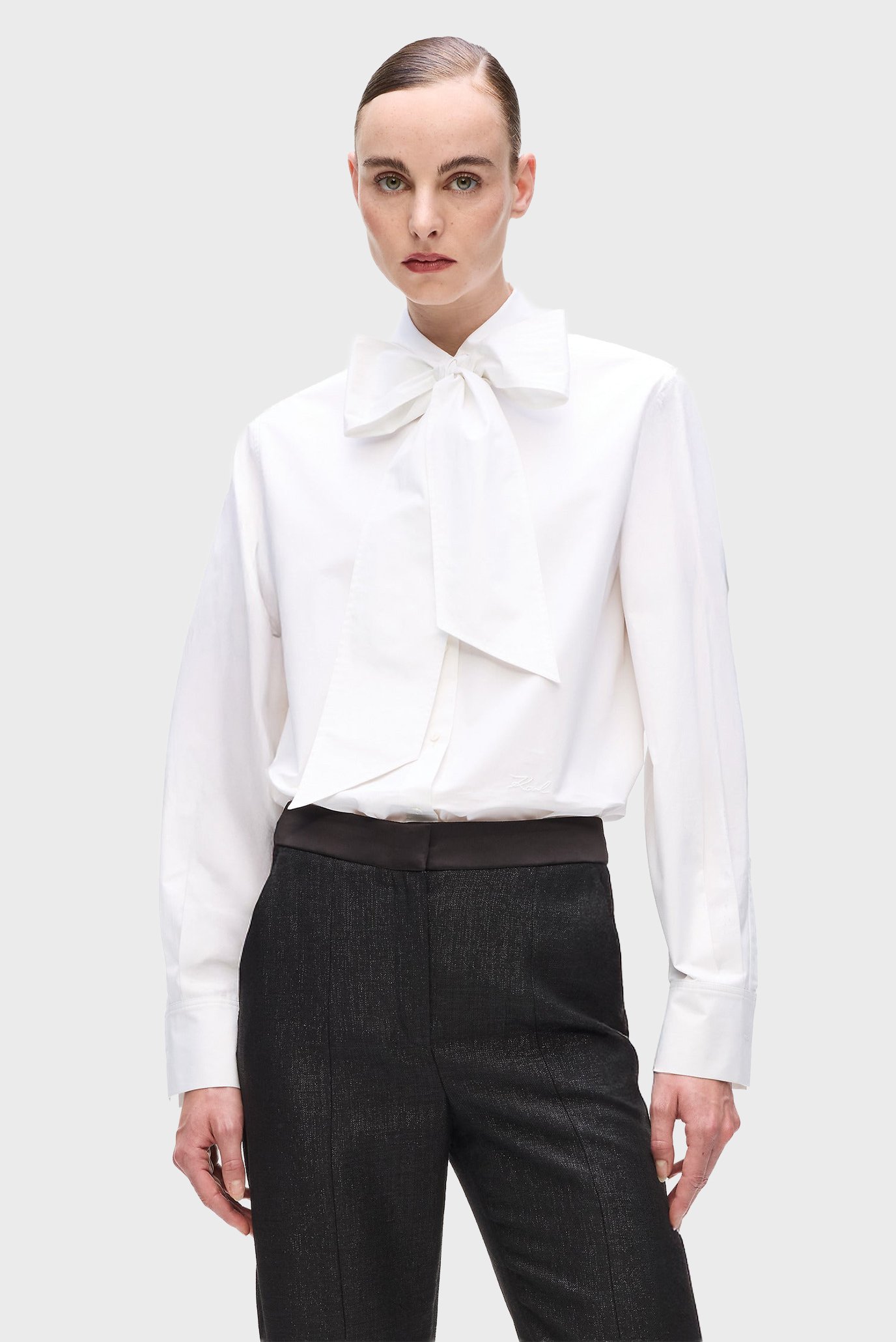 Женская белая рубашка retro Белый 38 Karl Lagerfeld A4W11009 Женская белая рубашка retro Белый 38 Karl Lagerfeld A4W11009