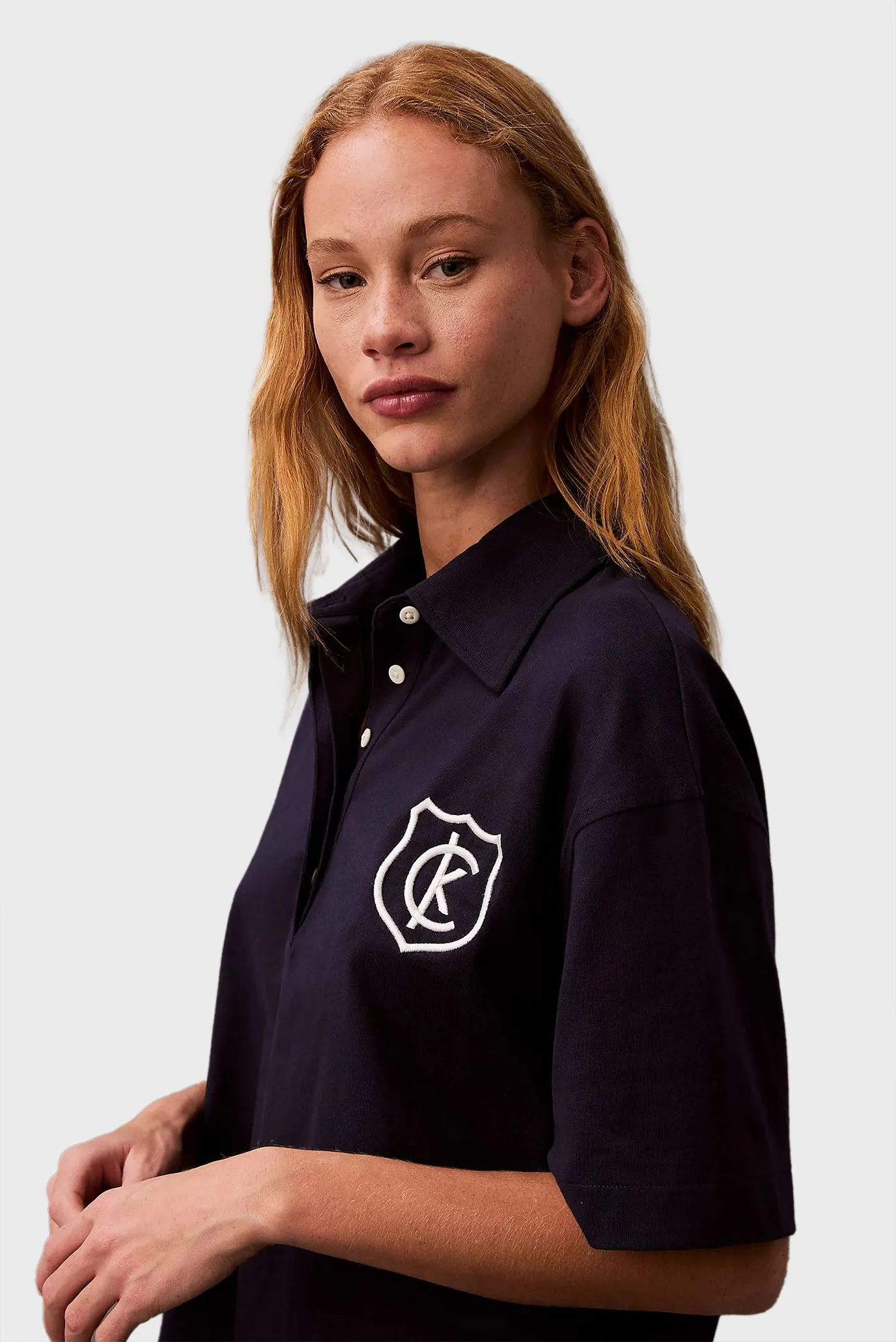 Женское темно-синее поло SS RUGBY JERSEY PATCH 5