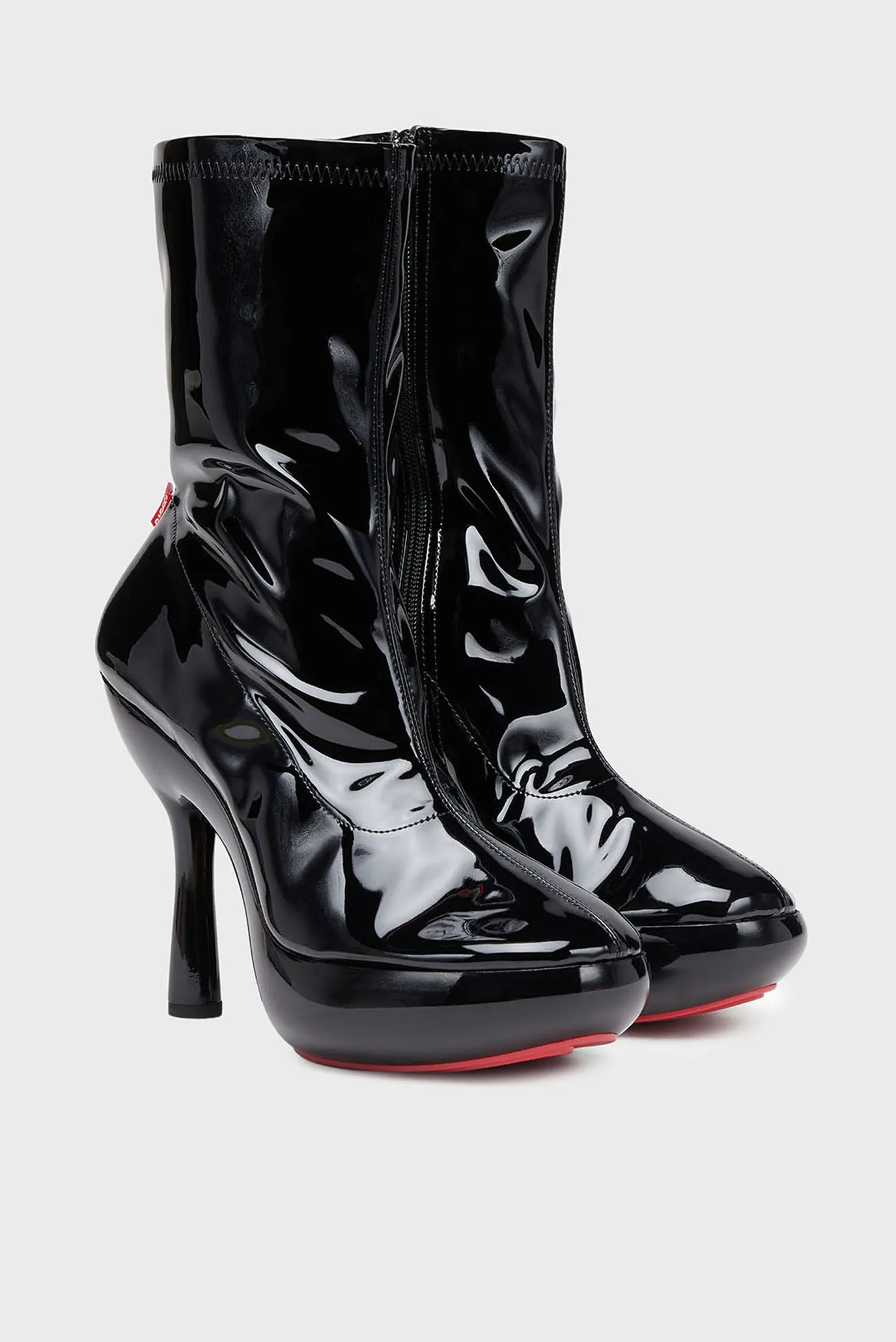 Женские черные ботильоны LAKE / D-LAKE PLATFORM MIDB ZIP  STRETCH BOOTS 3