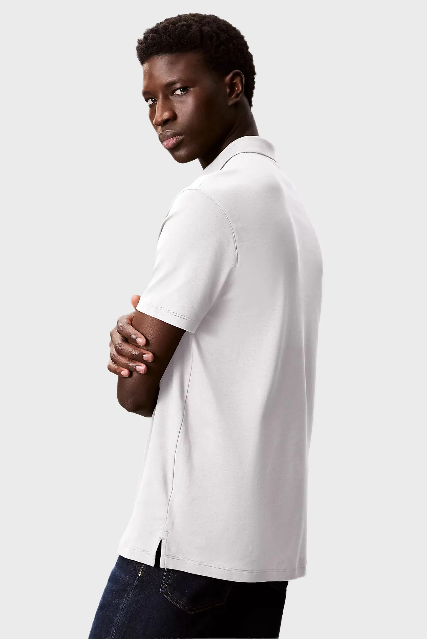 Чоловіче біле поло SUPIMA CHEST 3