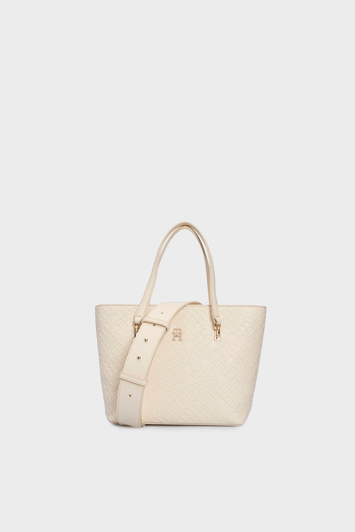 Жіноча біла сумка TH REFINED MINI TOTE MONO 1