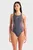 Женский темно-серый купальник GRID SWIMSUIT V BACK GRAPHIC