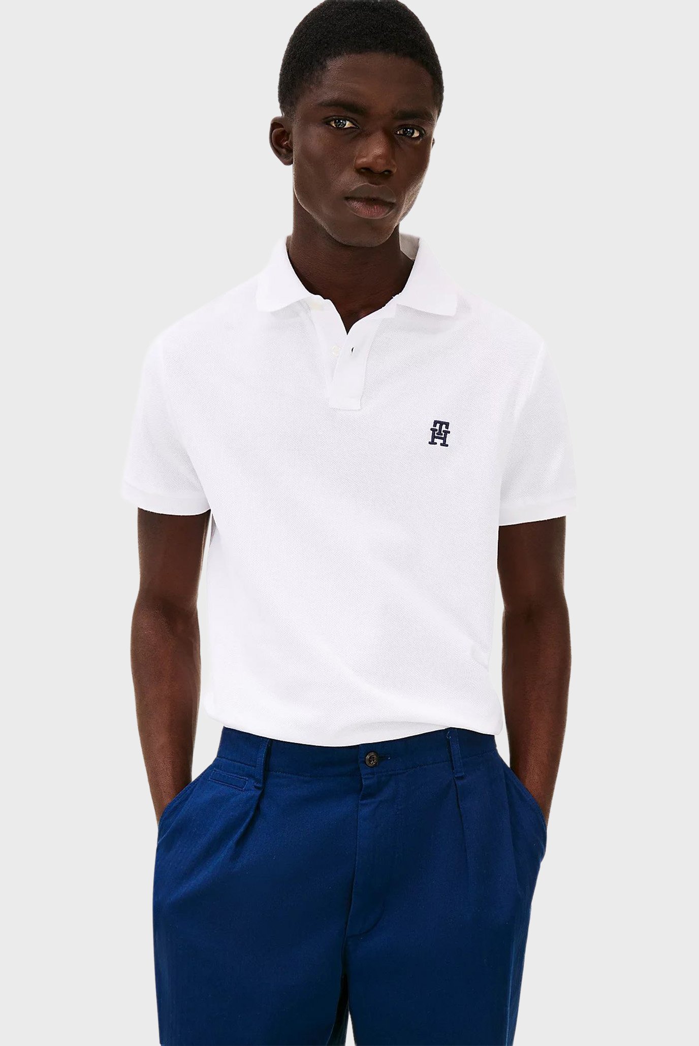 Мужское белое поло IMD REG Белый XXL Tommy Hilfiger MW0MW33167 Мужское белое поло IMD REG Белый XXL Tommy Hilfiger MW0MW33167