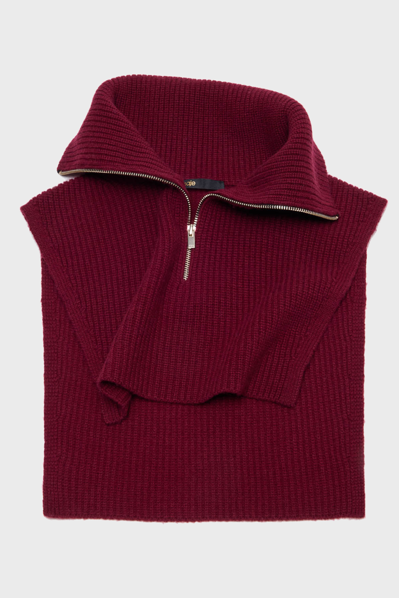 Женская бордовая шерстяная манишка Бордовый ONESIZE MAJE MFABO00502_Burgundy Женская бордовая шерстяная манишка Бордовый ONESIZE MAJE MFABO00502_Burgundy
