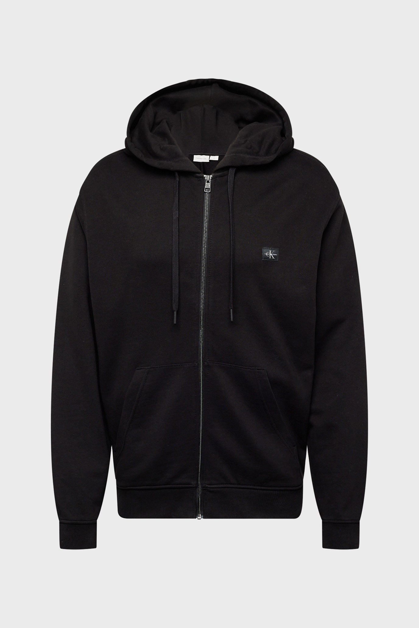 Чоловіче чорне худі WOVEN LABEL ZIP THROUGH HOODIE 1