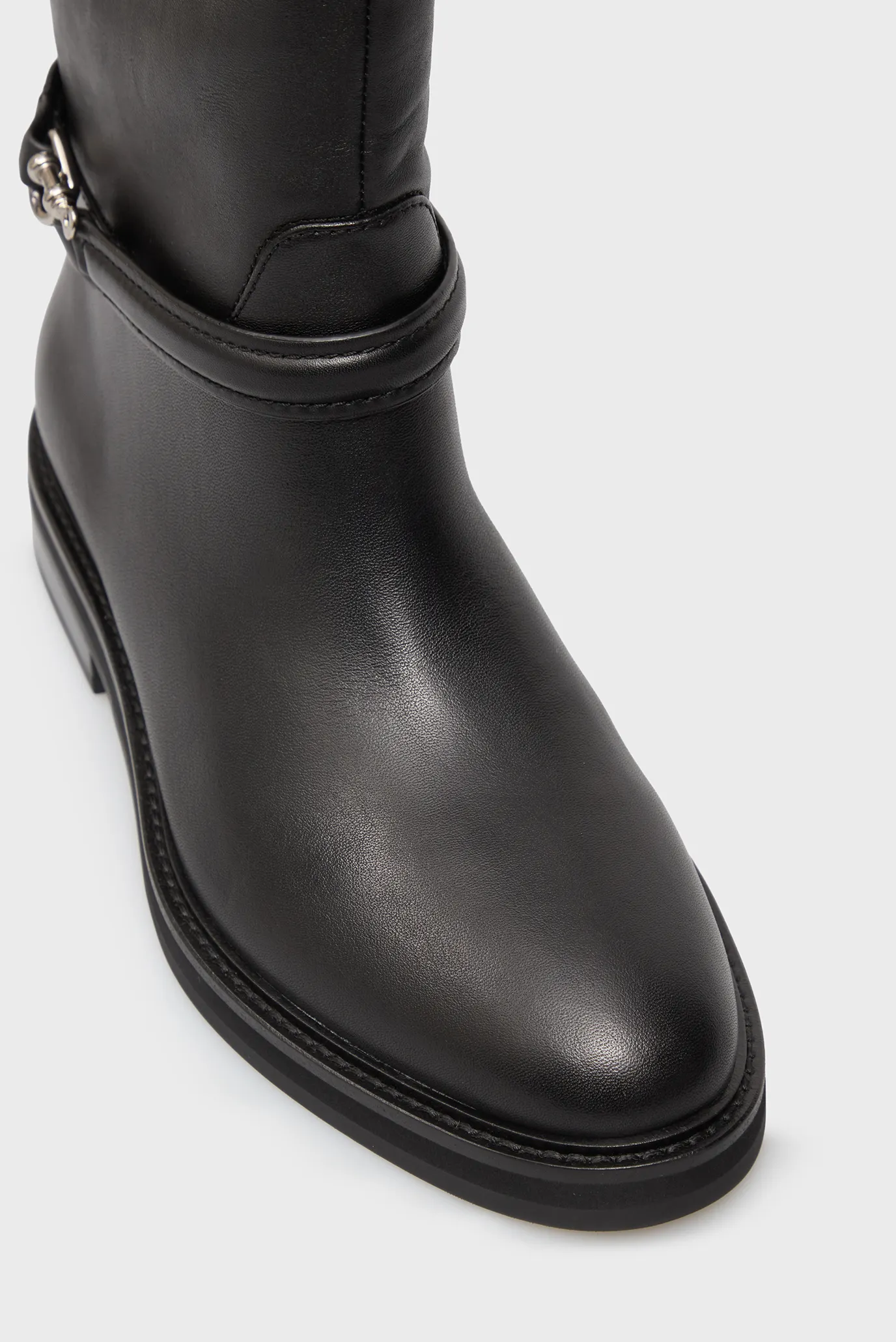 Жіночі чорні шкіряні ботфорти Aubrey 4