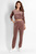 Жіночий коричневий велюровий костюм (світшот, брюки)